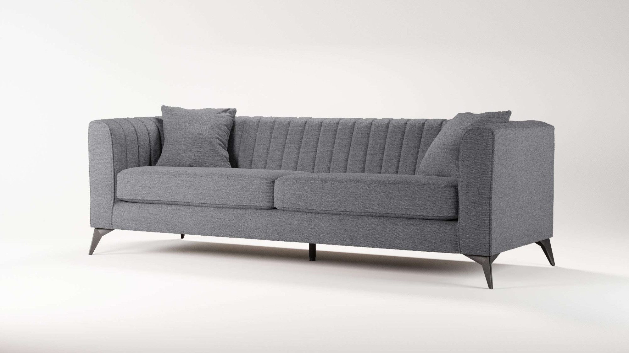 Places of Style 4-zitsbank MATTHEW elegant designsofa, afmetingen B/D/H: 231/86/74 cm XXL, stiksels in de rug, losse zitkussens, inclusief 2. sierkussen