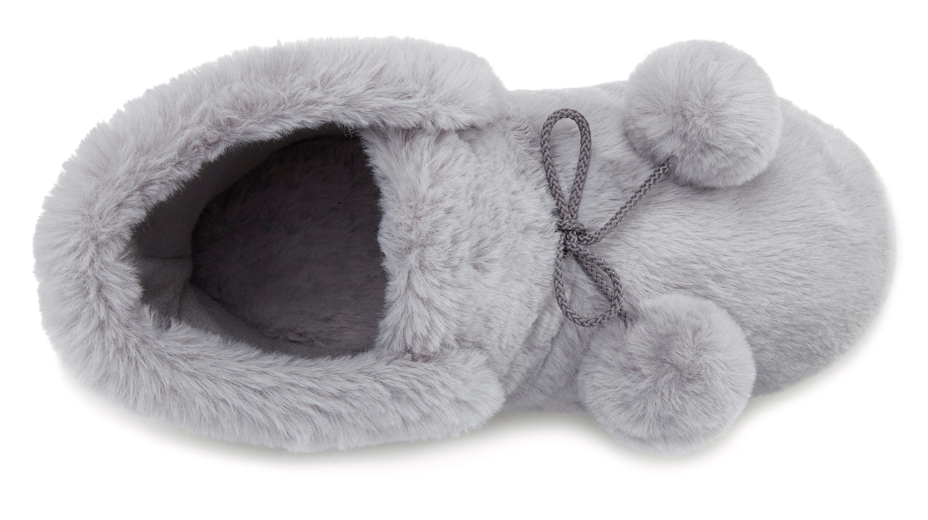 Vivance Pantoffels Pluchen pantoffels Pantolette, pantoffel, laarzen met knuffelig faux fur VEGAN