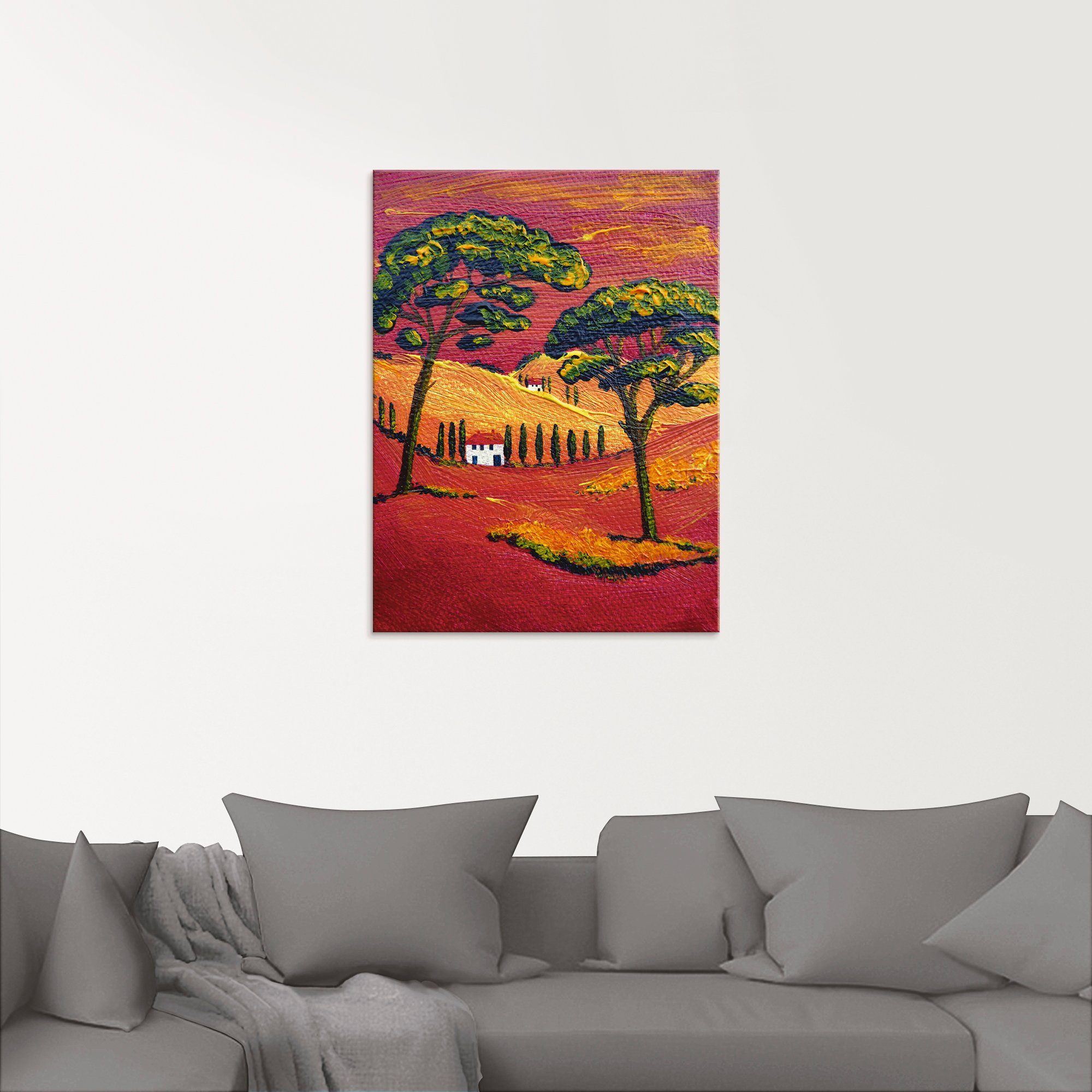 Artland Print op glas Ergens in de Toscane 3