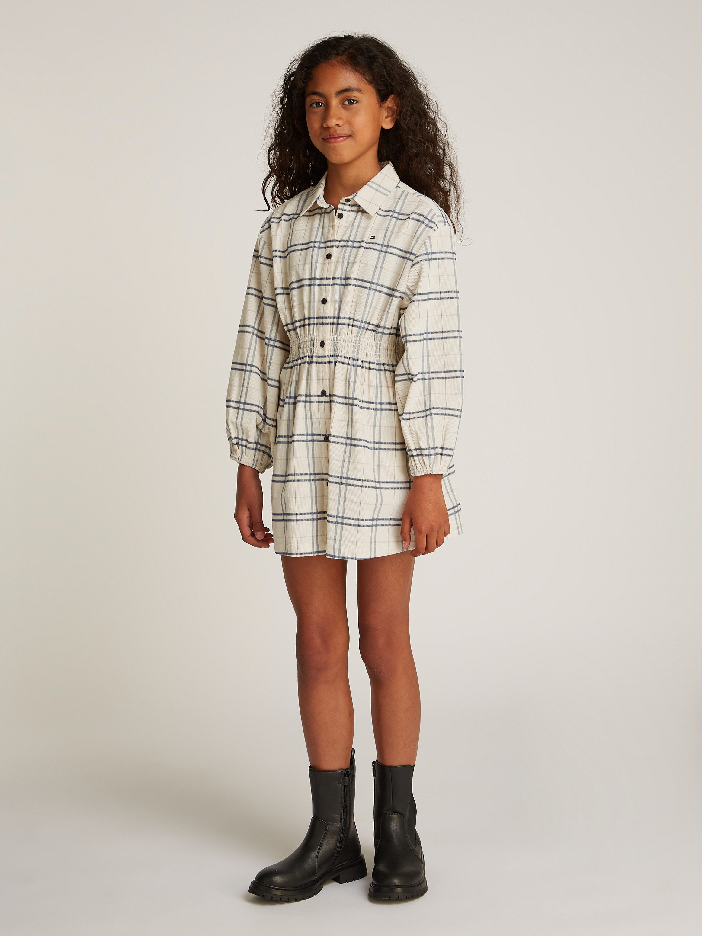 Tommy Hilfiger Jurk met overhemdkraag CORDUROY CHECK SHIRT DRESS LS