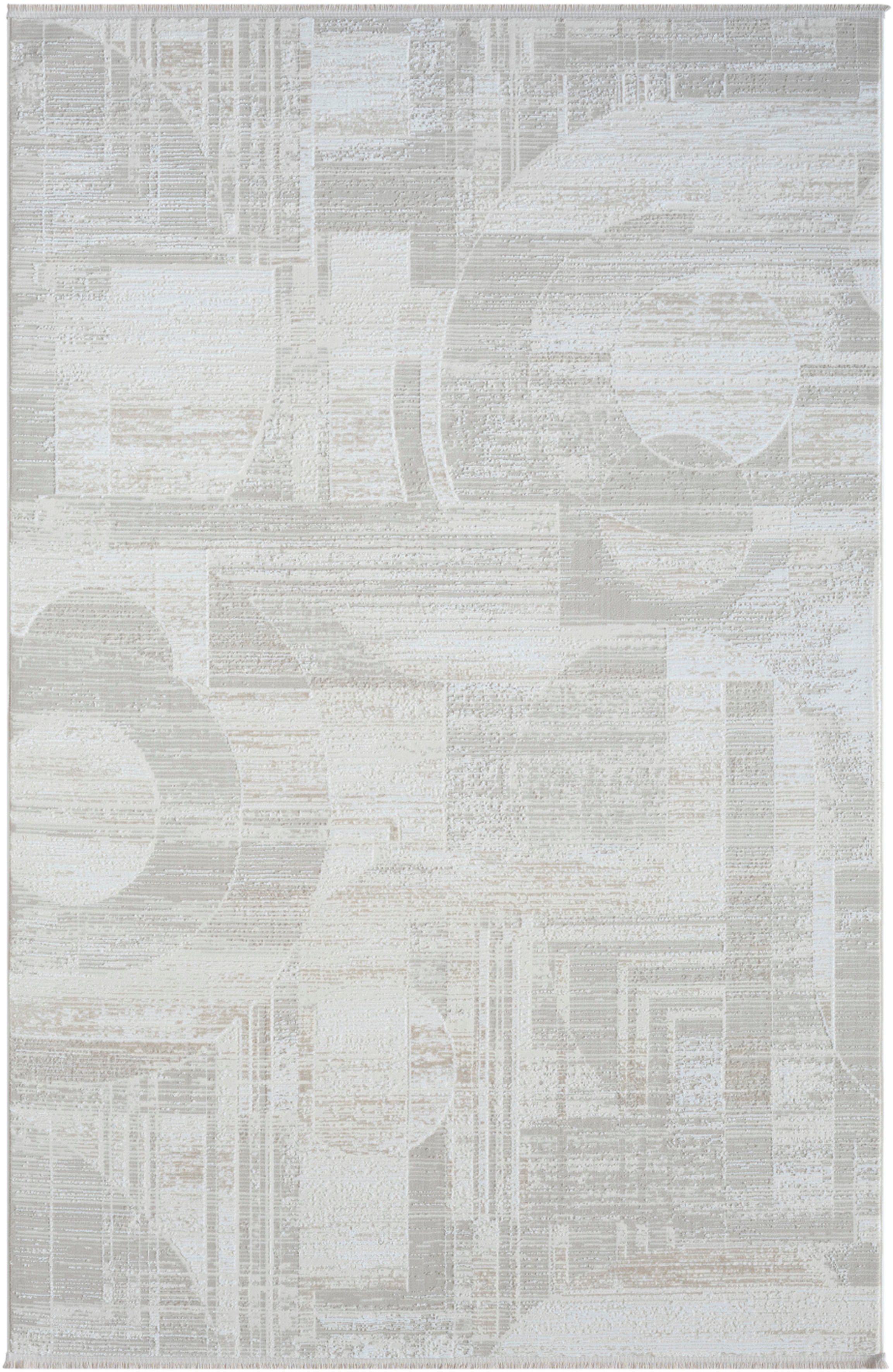 Myflair Möbel & Accessoires Vloerkleed My Circles Kortpolig, modern ontwerp, retro-stijl, met franjes, bijzonder zacht