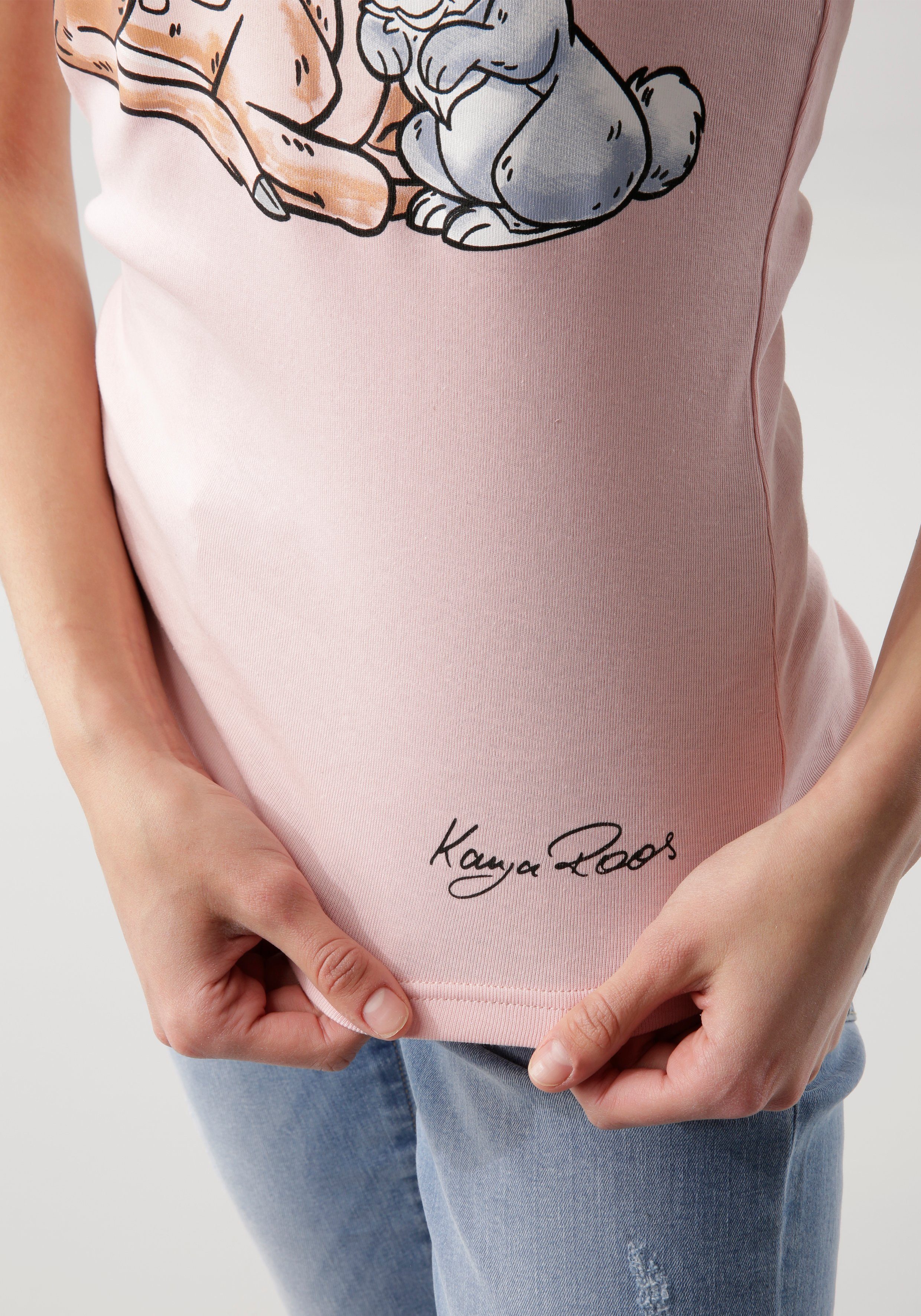 KangaROOS T-shirt Korte mouwen, zeer figuurvolgende pasvorm, van katoen