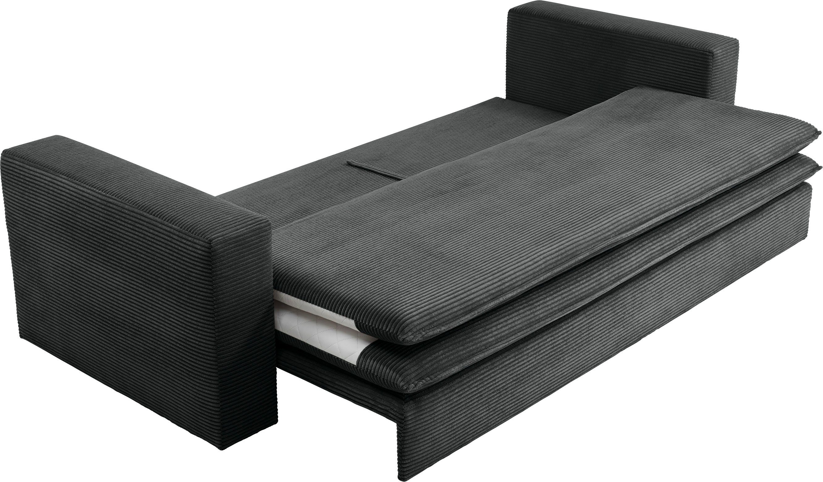 Places of Style Zithoek PIAGGE 3-zitsbank met slaapfunctie en loveseat-hocker als set (2-delig)