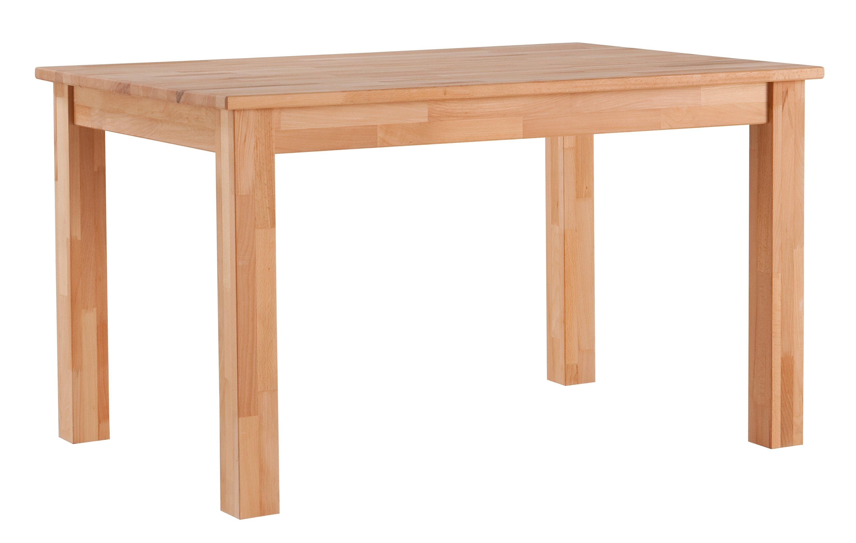 Home affaire Eettafel Lukas optioneel gemaakt van massief eiken of beuken eettafels maat 110 cm x 75 cm x 70 cm bruin