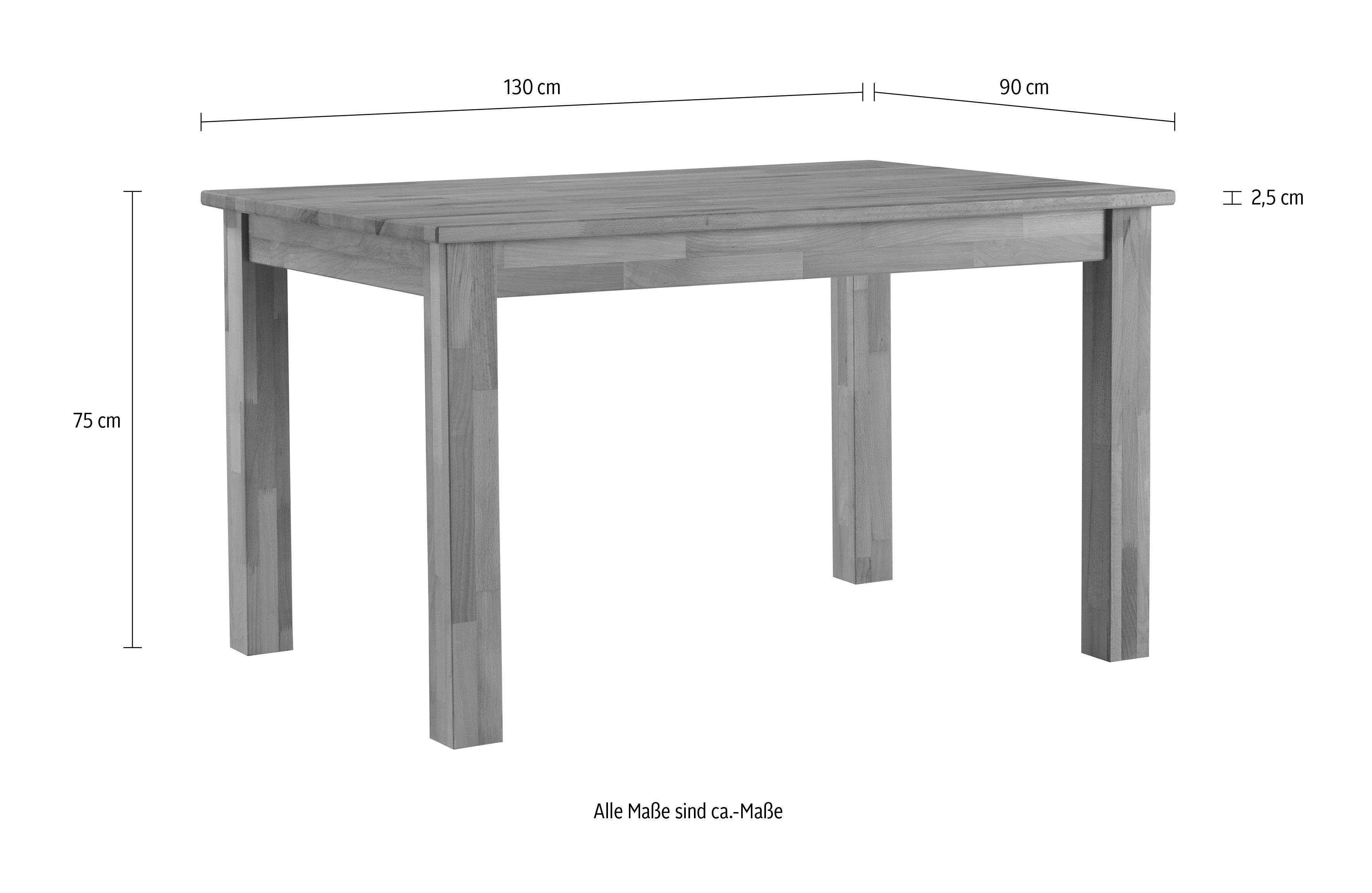 Home affaire Eettafel Lukas optioneel gemaakt van massief eiken of beuken