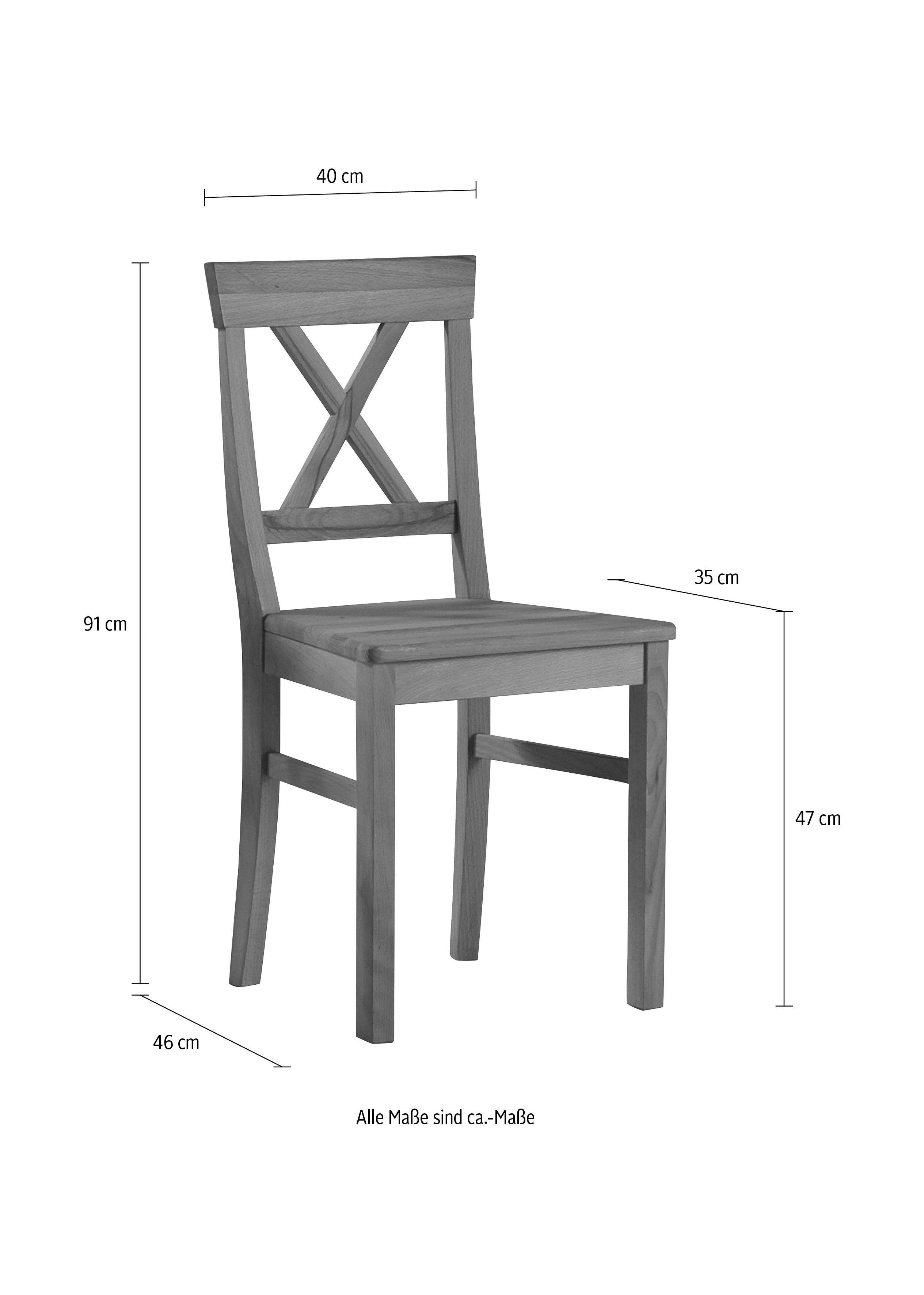 Home affaire Stoel met 4 poten Lukas (set, 2 stuks)