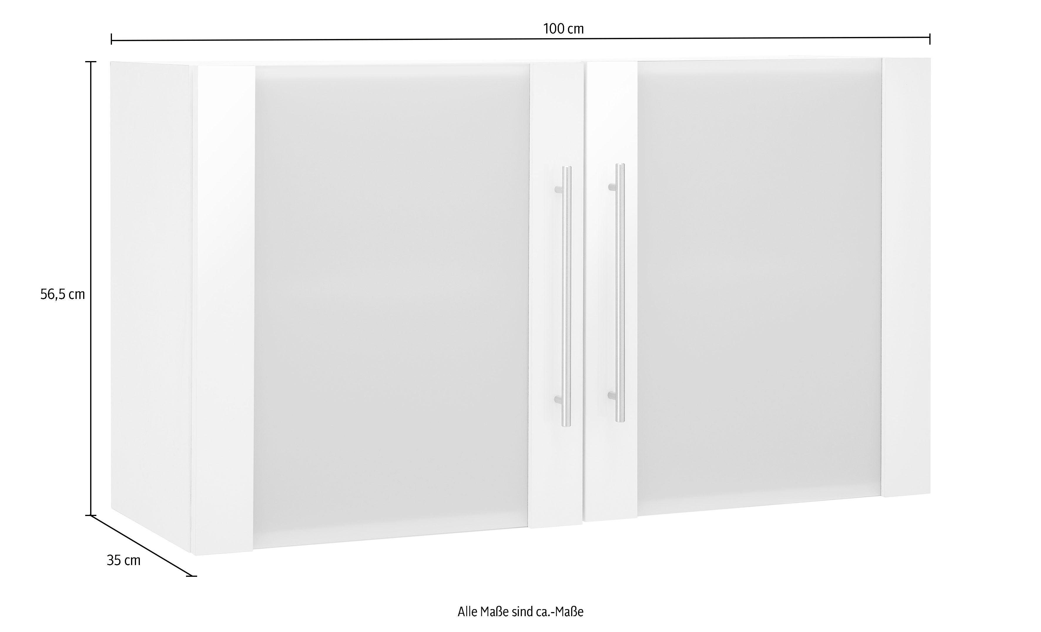 wiho Küchen Hangend kastje met glasdeur Flexi2 Breedte 100 cm