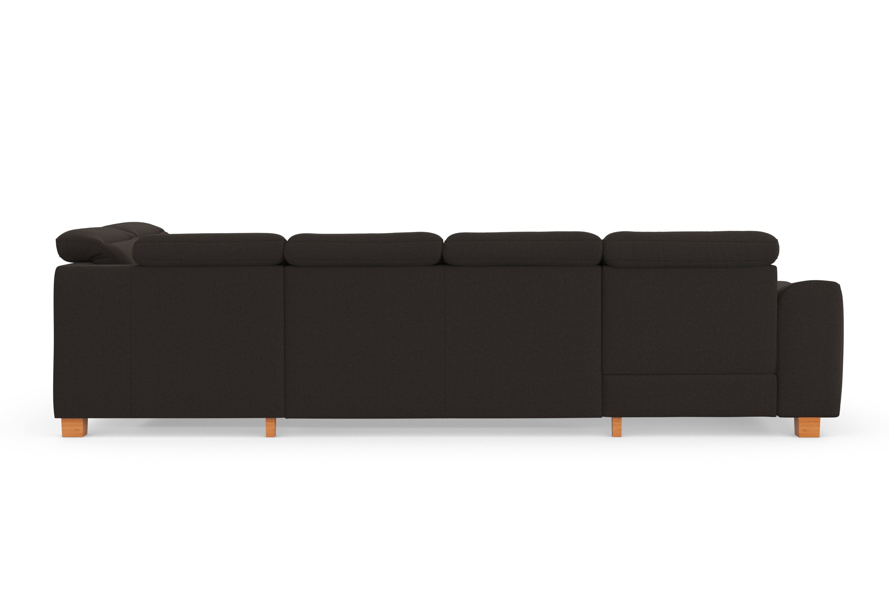sit&more Zithoek Dundee U-vorm met binnenvering en massief houten poten, naar keuze met verstelbare hoofdsteun