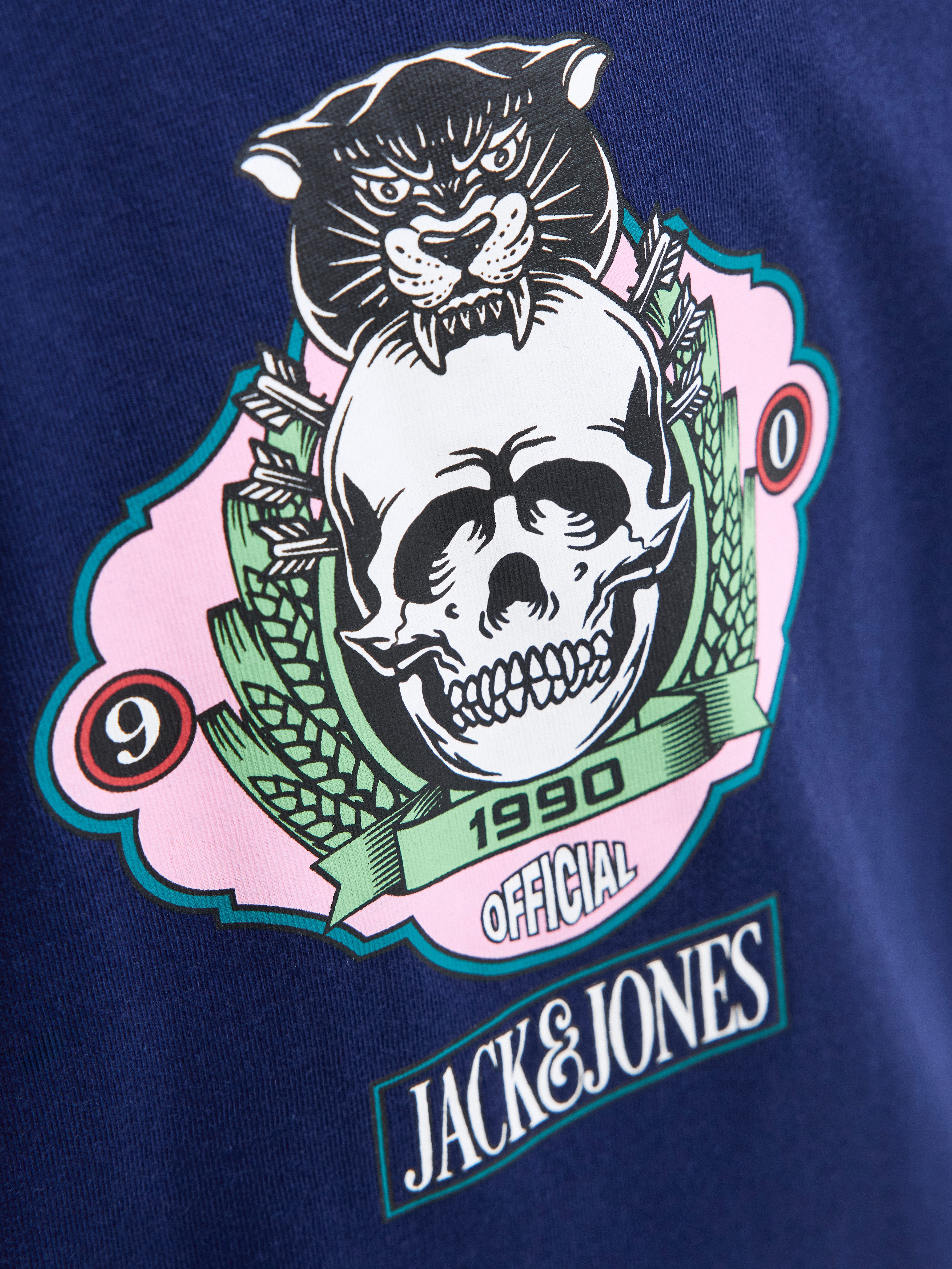 Jack & Jones Junior T-shirt JORSKULL NATURE TEE SS CREW NECK SN JNR
