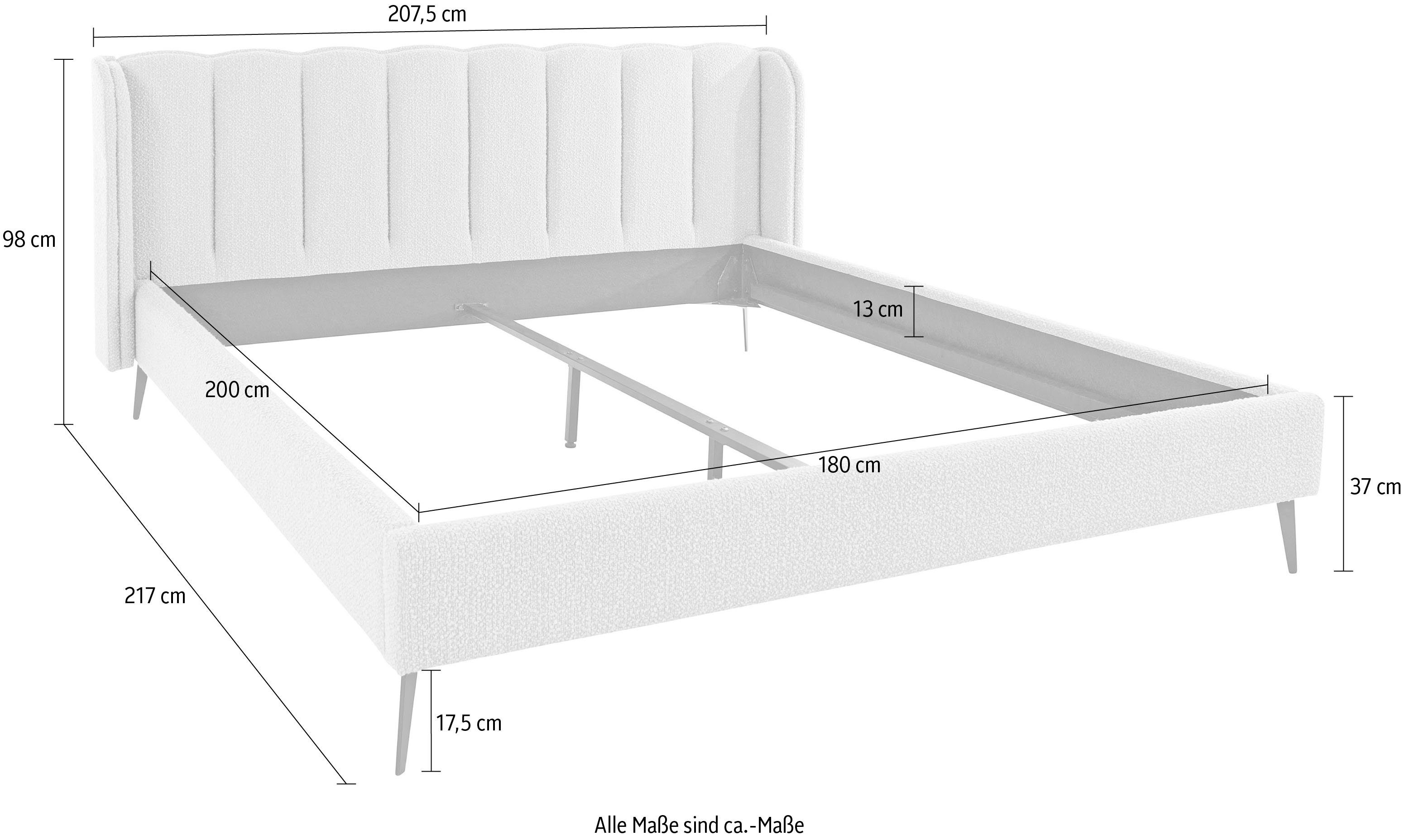 LeGer Home by Lena Gercke Gestoffeerd bed Dorly ook in bouclé, in 2 breedten