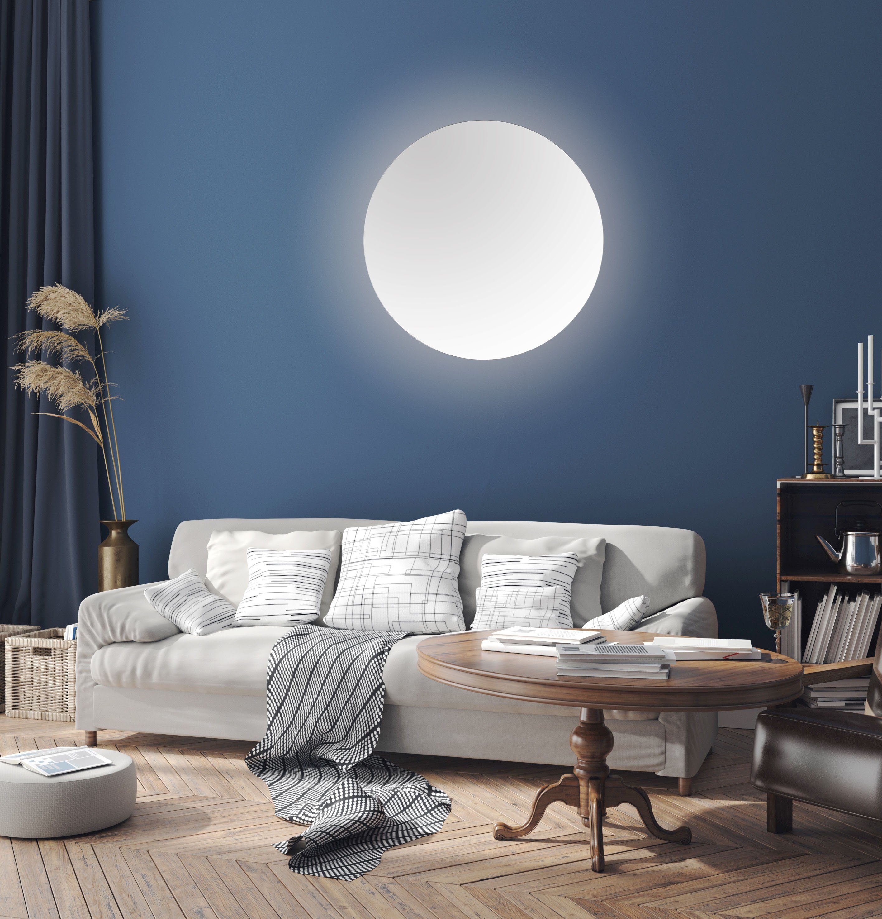 MIRRORS AND MORE Led-lichtspiegel Franzi rond, ø 60 cm met verlichting (1 stuk) spiegels zilver(kleur)