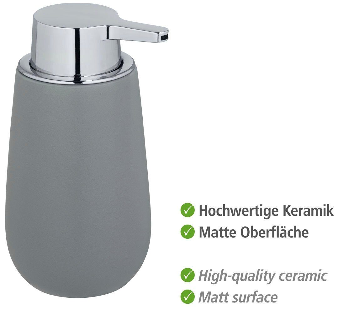 WENKO Zeepdispenser Badi Grijs keramiek, 320 ml (1-delig)