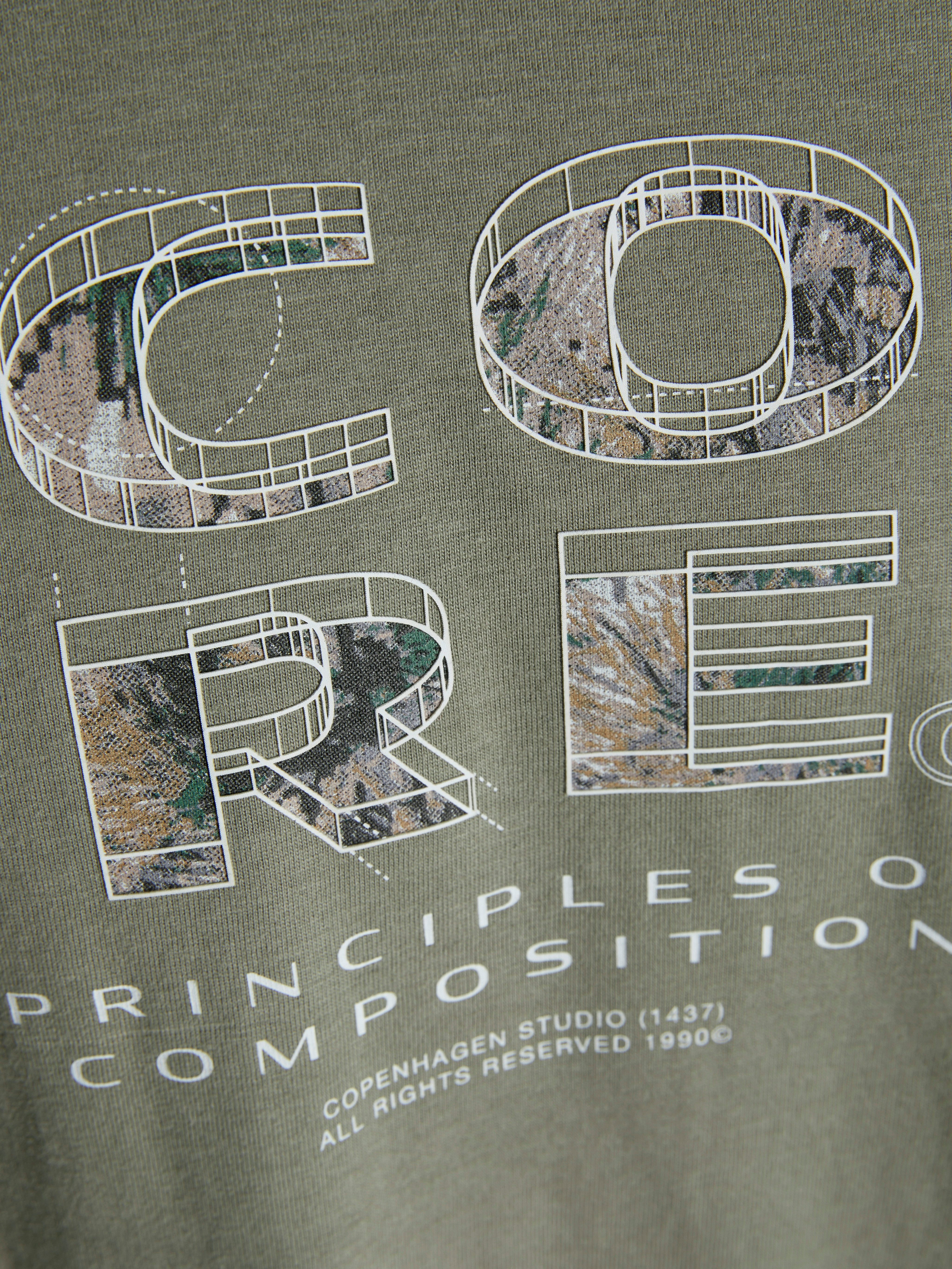 Jack & Jones Shirt met print JCOSTANCE FRONT TEXT TEE SS CREW NECK