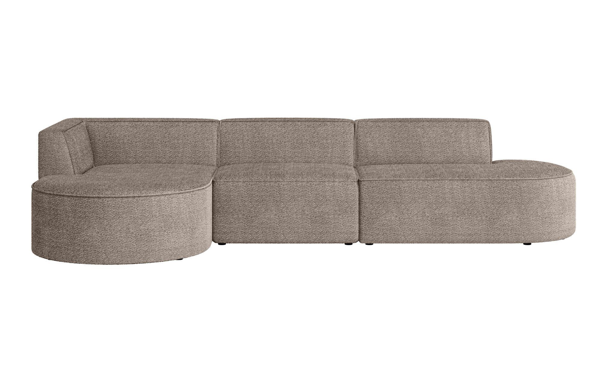 andas Hoekbank EIVIND designerbank met ottomane rechts/links, B/D/H: 343/159/72 cm