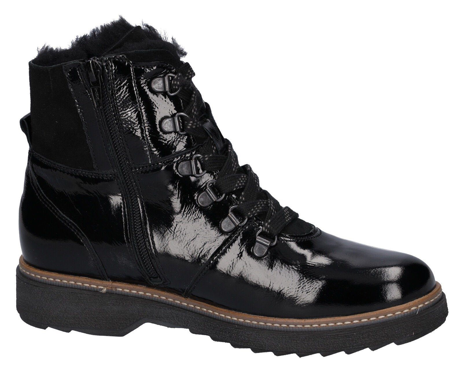Waldläufer Hoge veterschoenen HITOMI in lak-look, breedte h