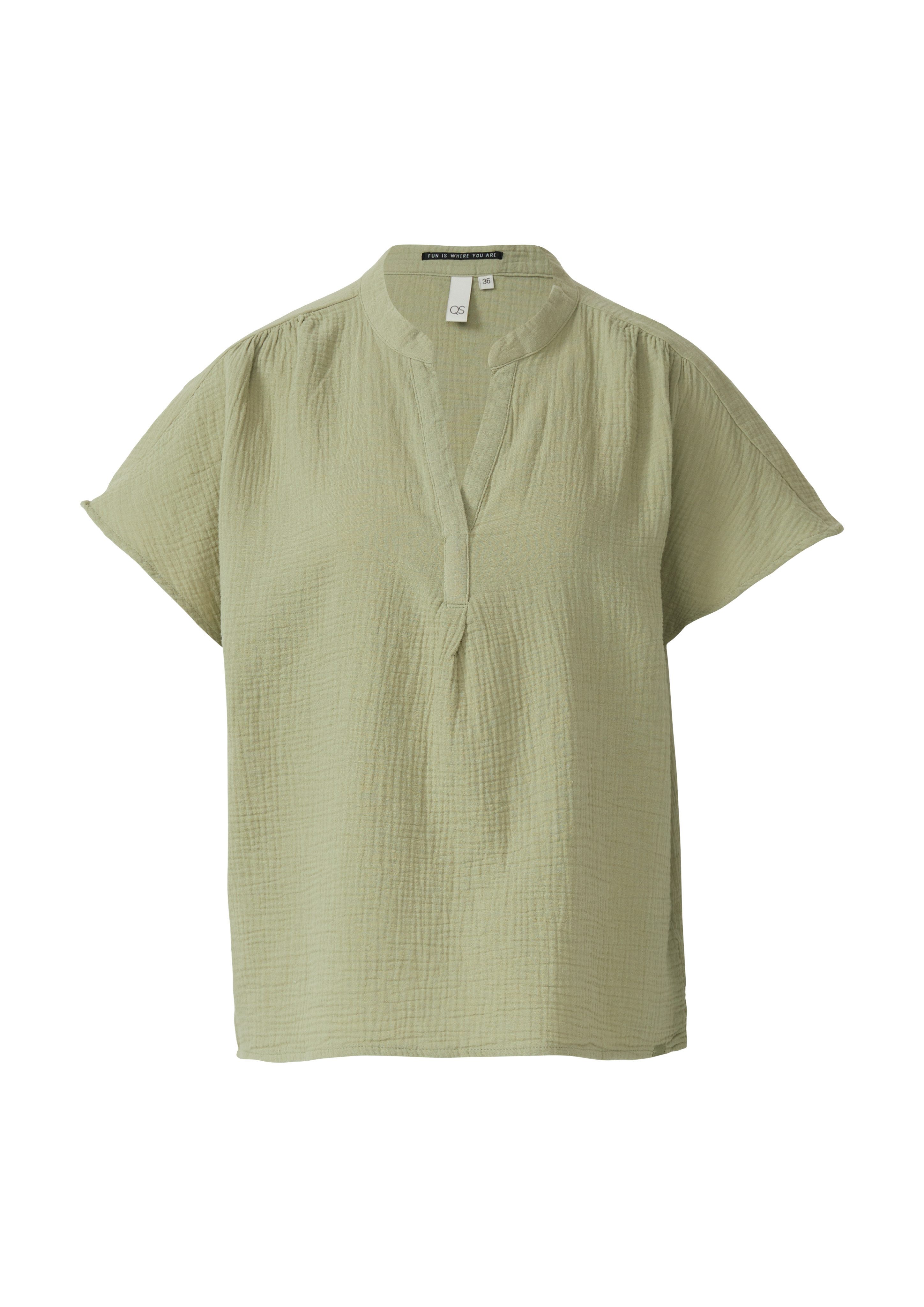 Q/S designed by Blouse met korte mouwen van mousseline