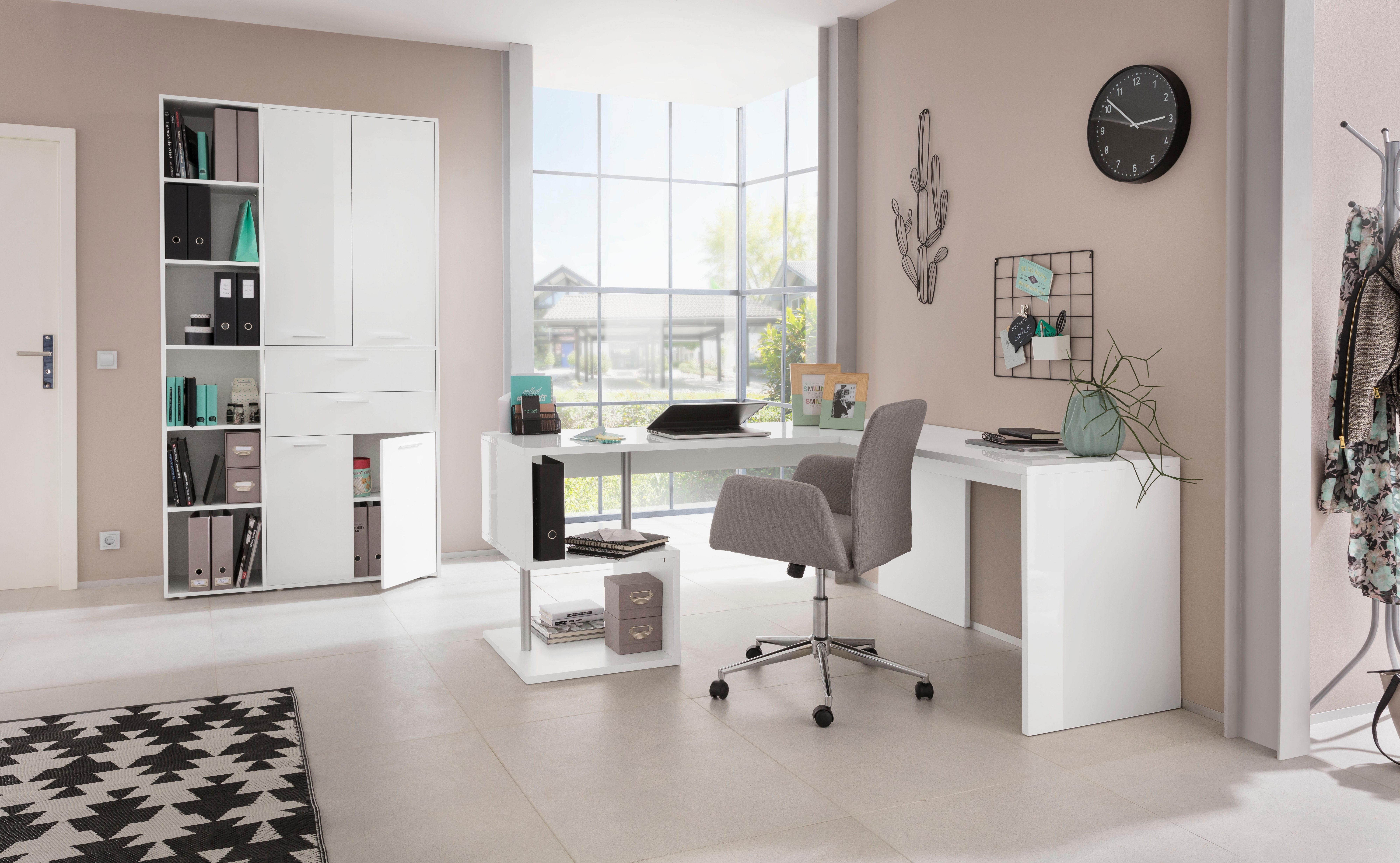 INOSIGN Hoekbureau Esse, Bureau in modern design met of zonder monitorsteun breedte 180/160 cm, made in italy