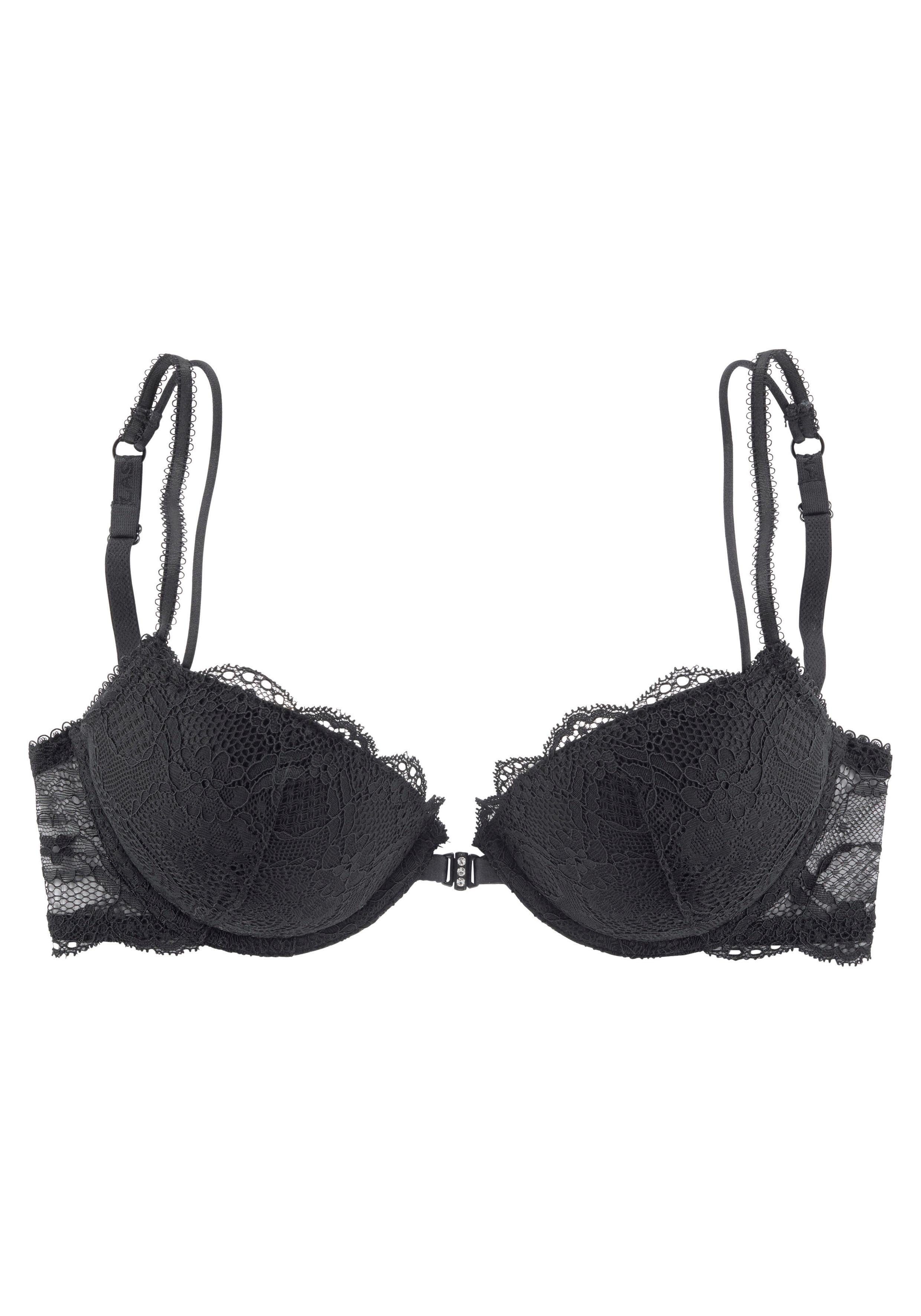 Lascana Push-up-bh met praktische voorknopsluiting en delicate spaghettibandjes, lingerie