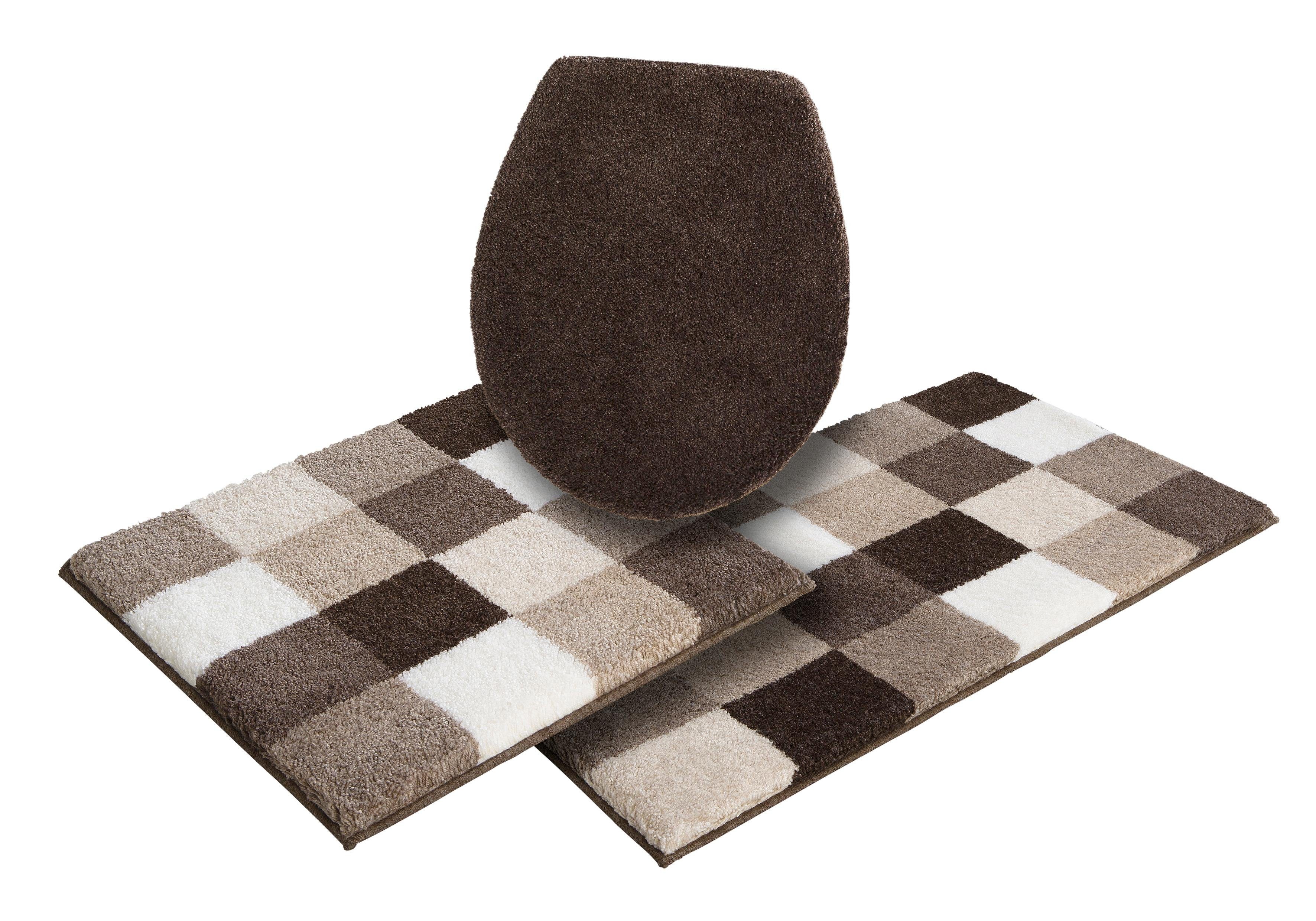 Grund Badmat Mosaik, Badvorleger, Badezimmer Teppich, sehr weich aangenaam zacht, ook verkrijgbaar als 3-delig set, made in europe