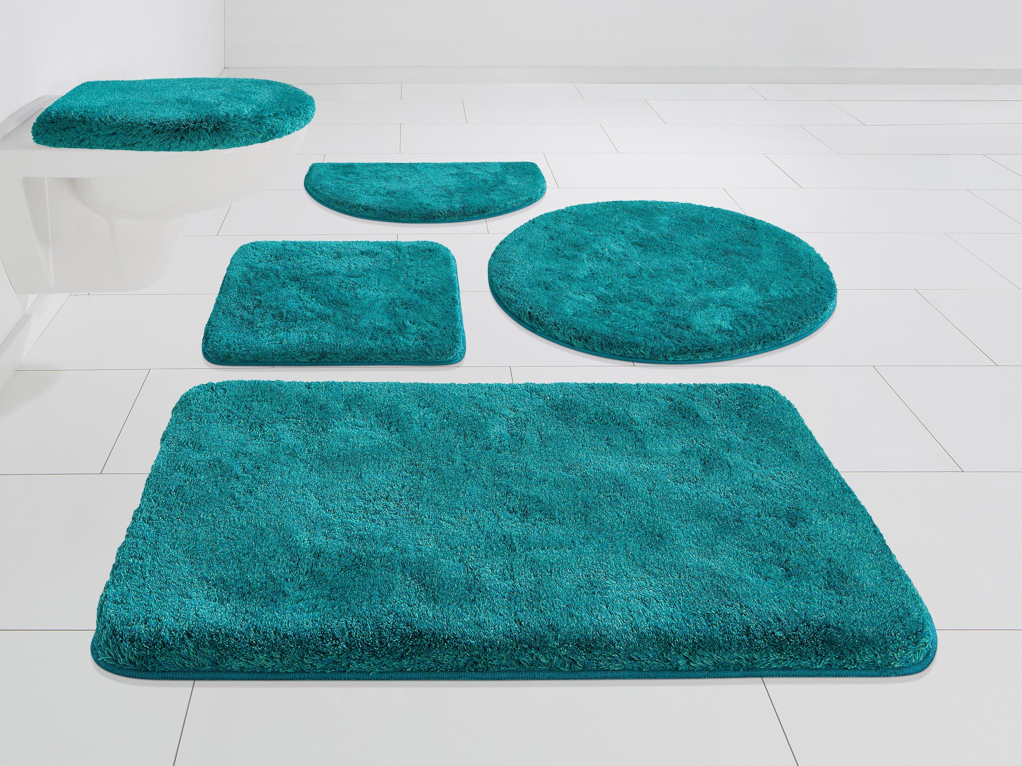 Grund Badmat Melos gemêleerde look, zeer zachte pool, melange-effect, made in europe badmatten maat 3-delige set voor staand toilet groen