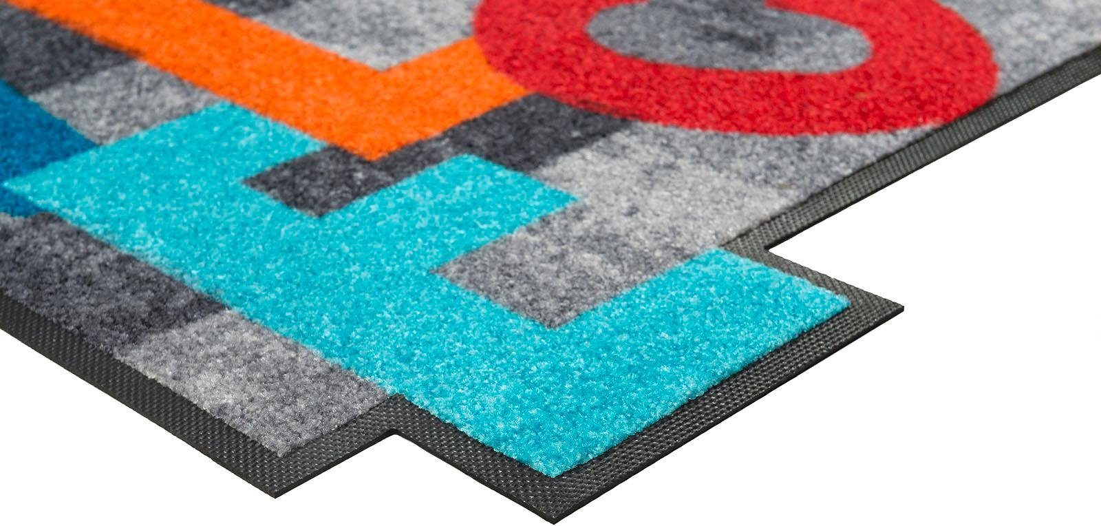 wash+dry by Kleen-Tex Vloerkleed Crazy Welcome met quote, antislip, geschikt voor binnen en buiten, wasbaar