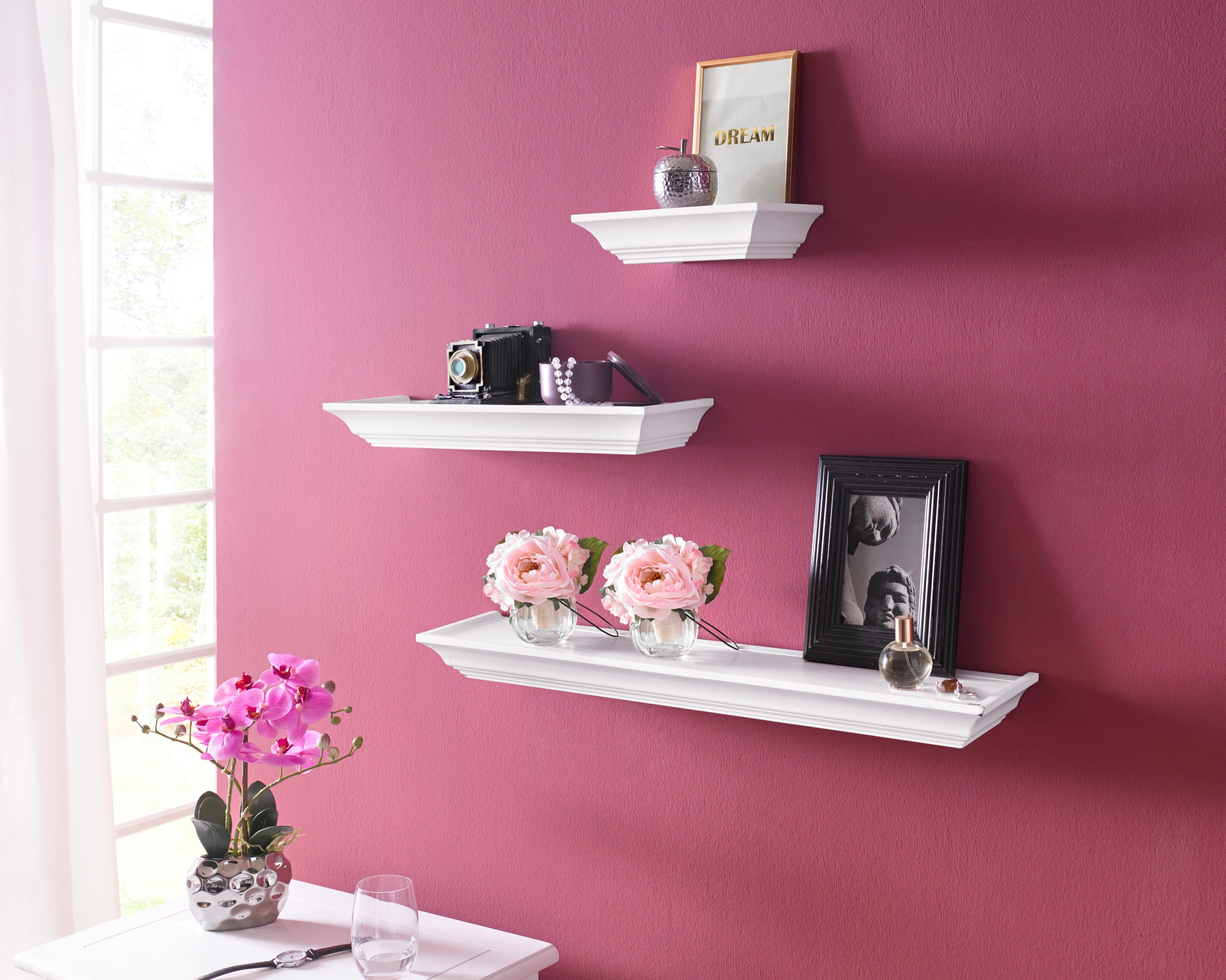 Home affaire Decoratief wandrek Wandconsole, decoratief rek, wanddecoratie, Shabby look (set, 3-delig)