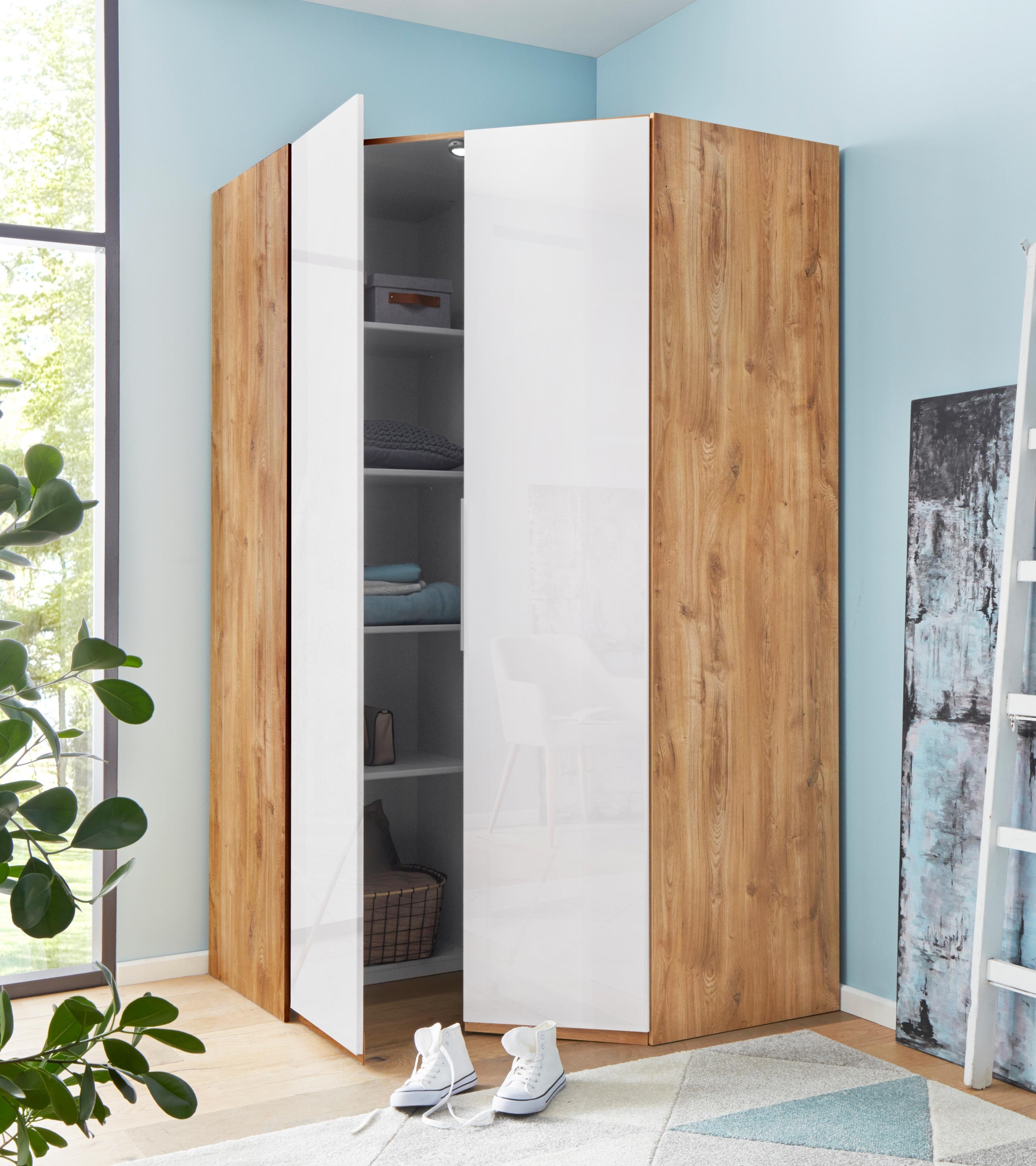 Wimex Hoekkledingkast Level by fresh to go hoekkasten maat 236 cm bruin