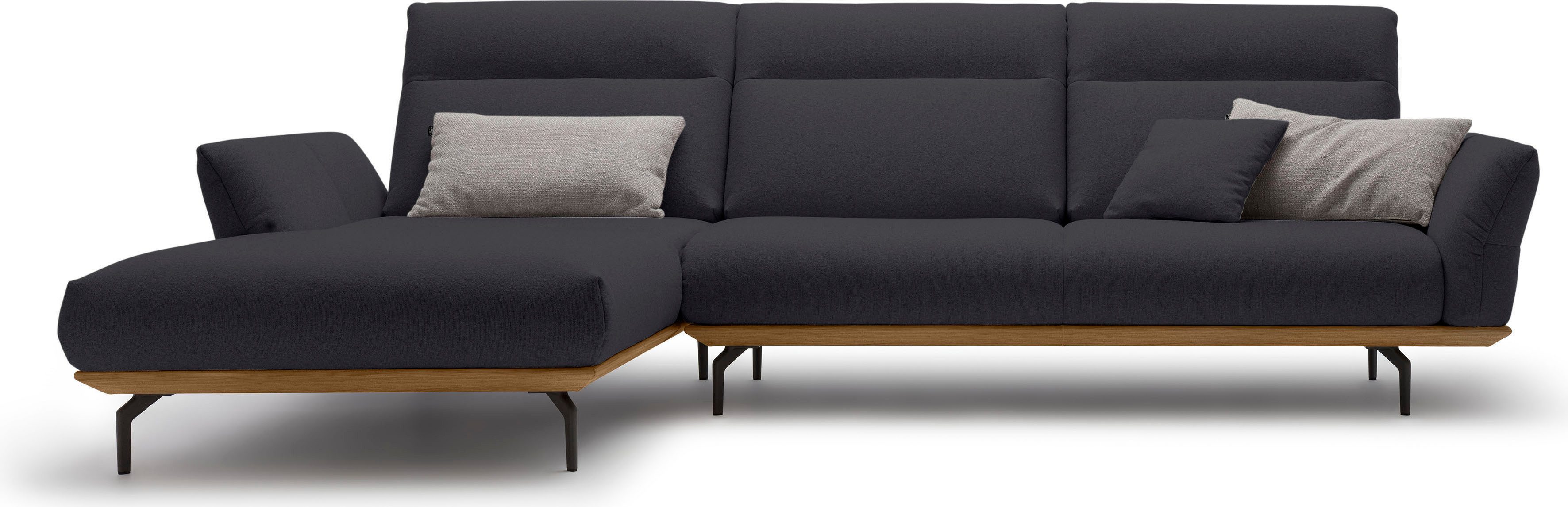 OTTO Creation BY ROLF BENZ Hoekbank Hs.460 Sokkel in walnotenhout, onderstel in umbra grijs, breedte 318 cm , hoekbanken, 318 cm