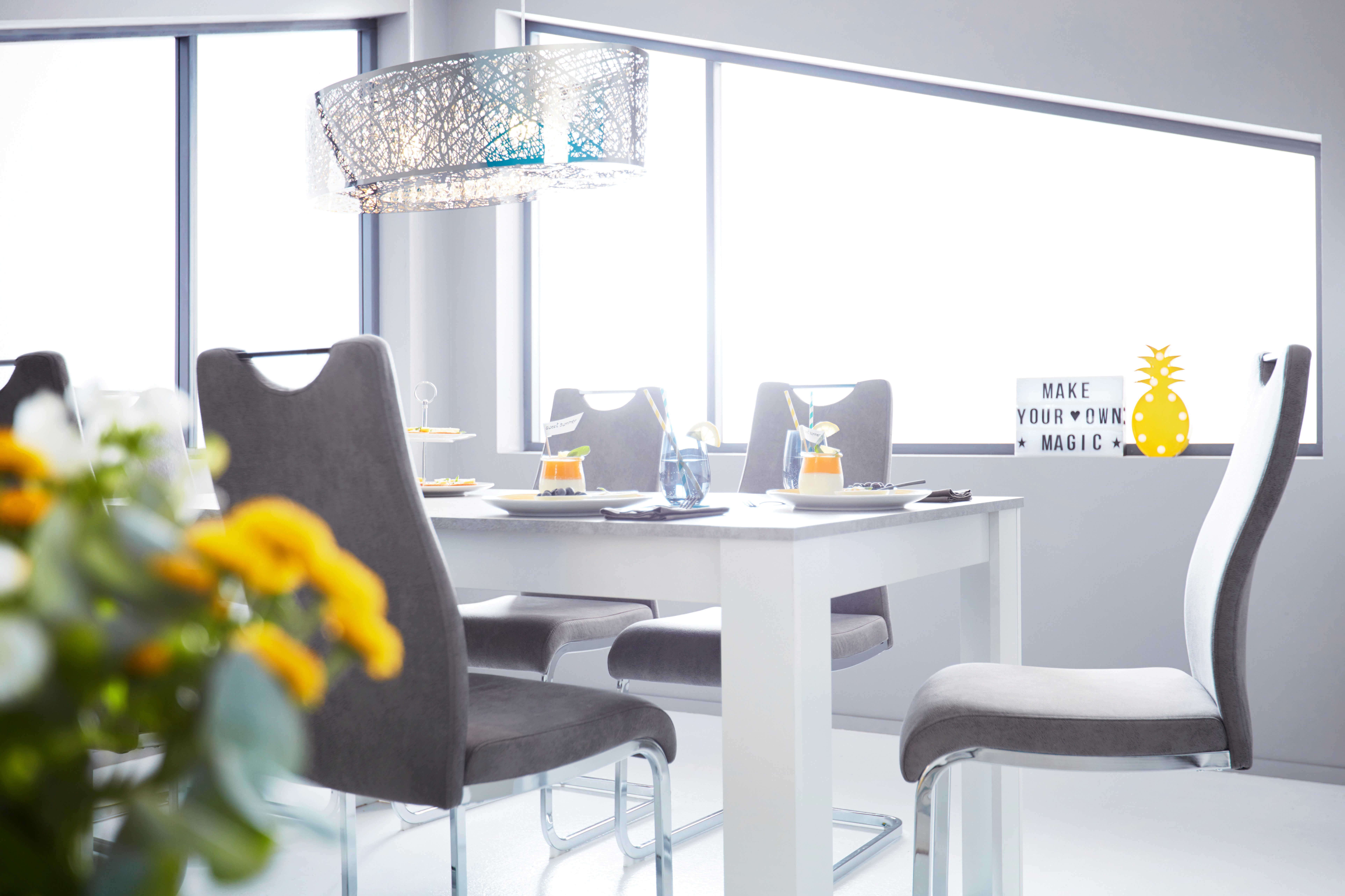 Home affaire Eetkamerstoel Milano (2 of 4 stuks), bekleding in microvezel of koord, sledestoel (set)
