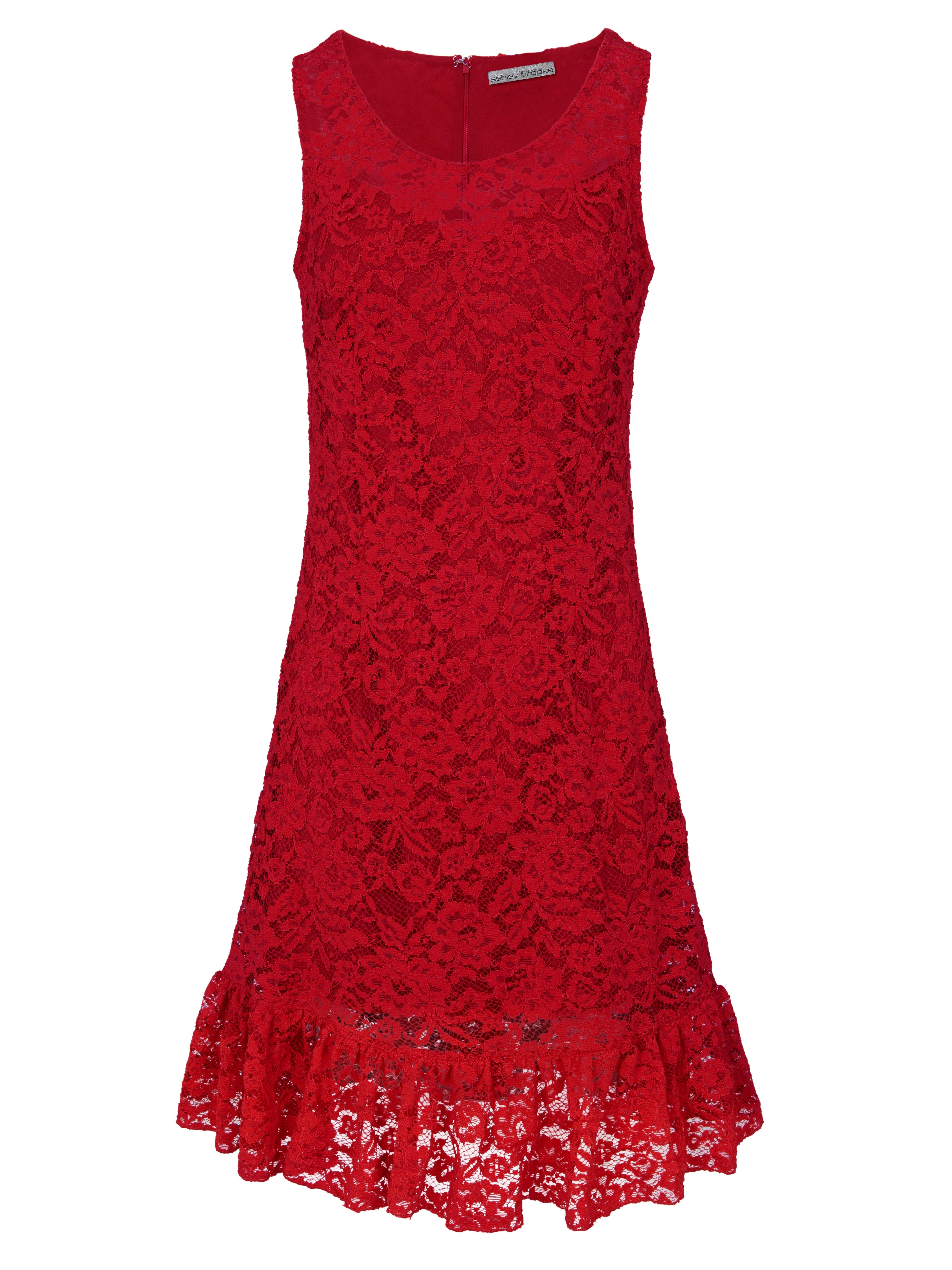 kanten jurk rood