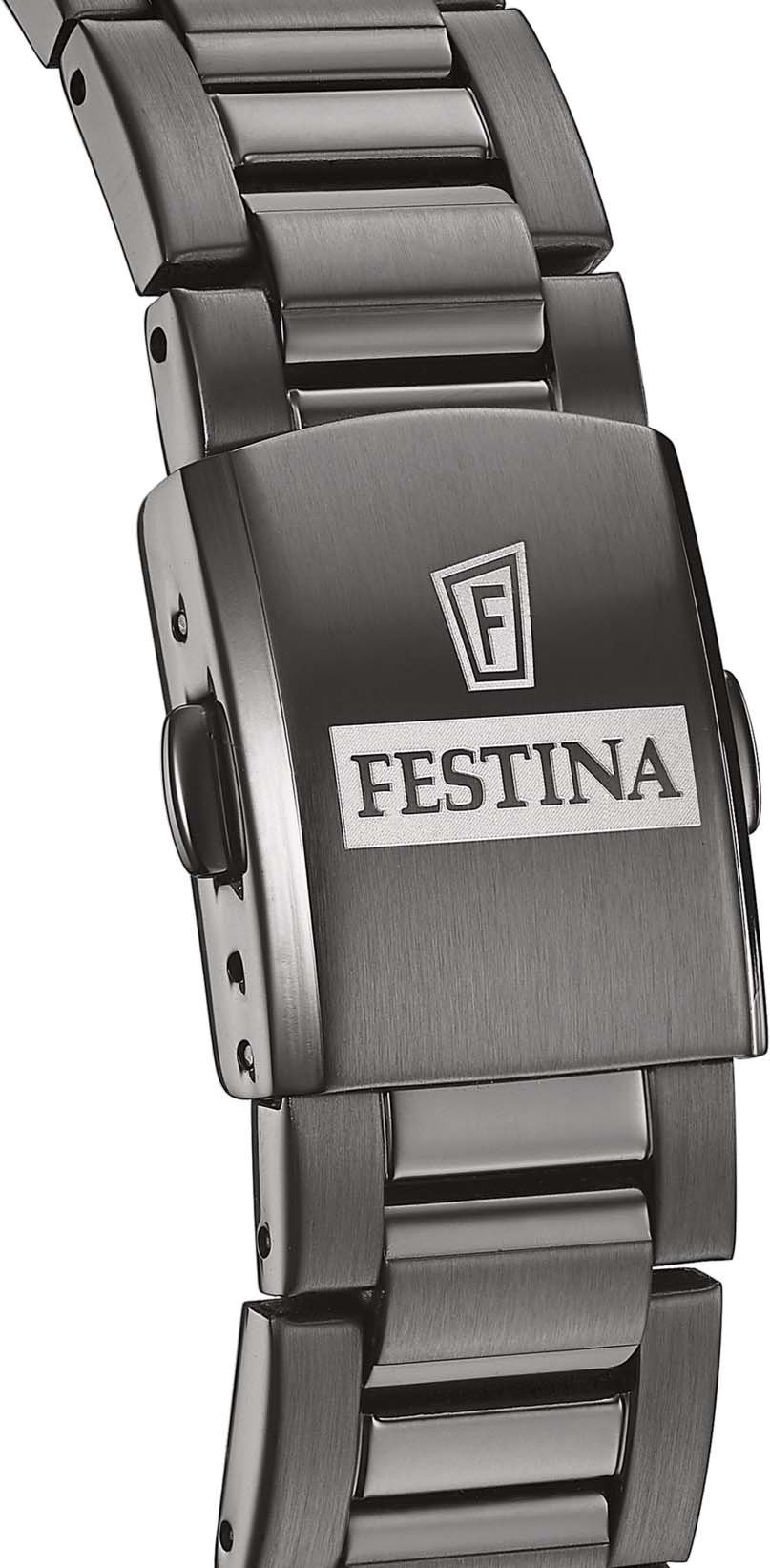 Festina Automatisch horloge Automaat Horloge, herenhorloge, mechanisch horloge, roestvrijstalen band, saffierglas