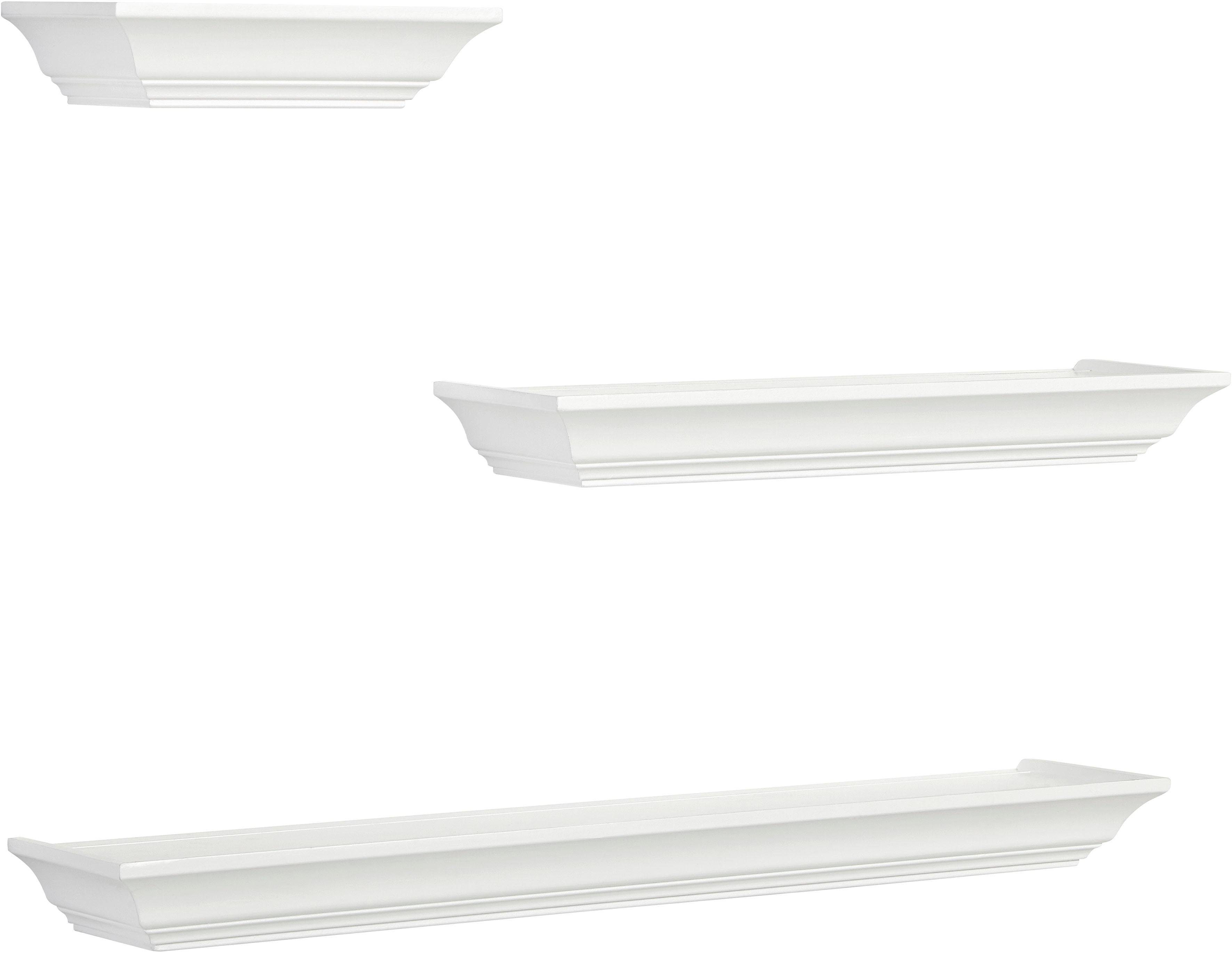 Home affaire Decoratief wandrek Wandconsole, decoratief rek, wanddecoratie, Shabby look (set, 3-delig)