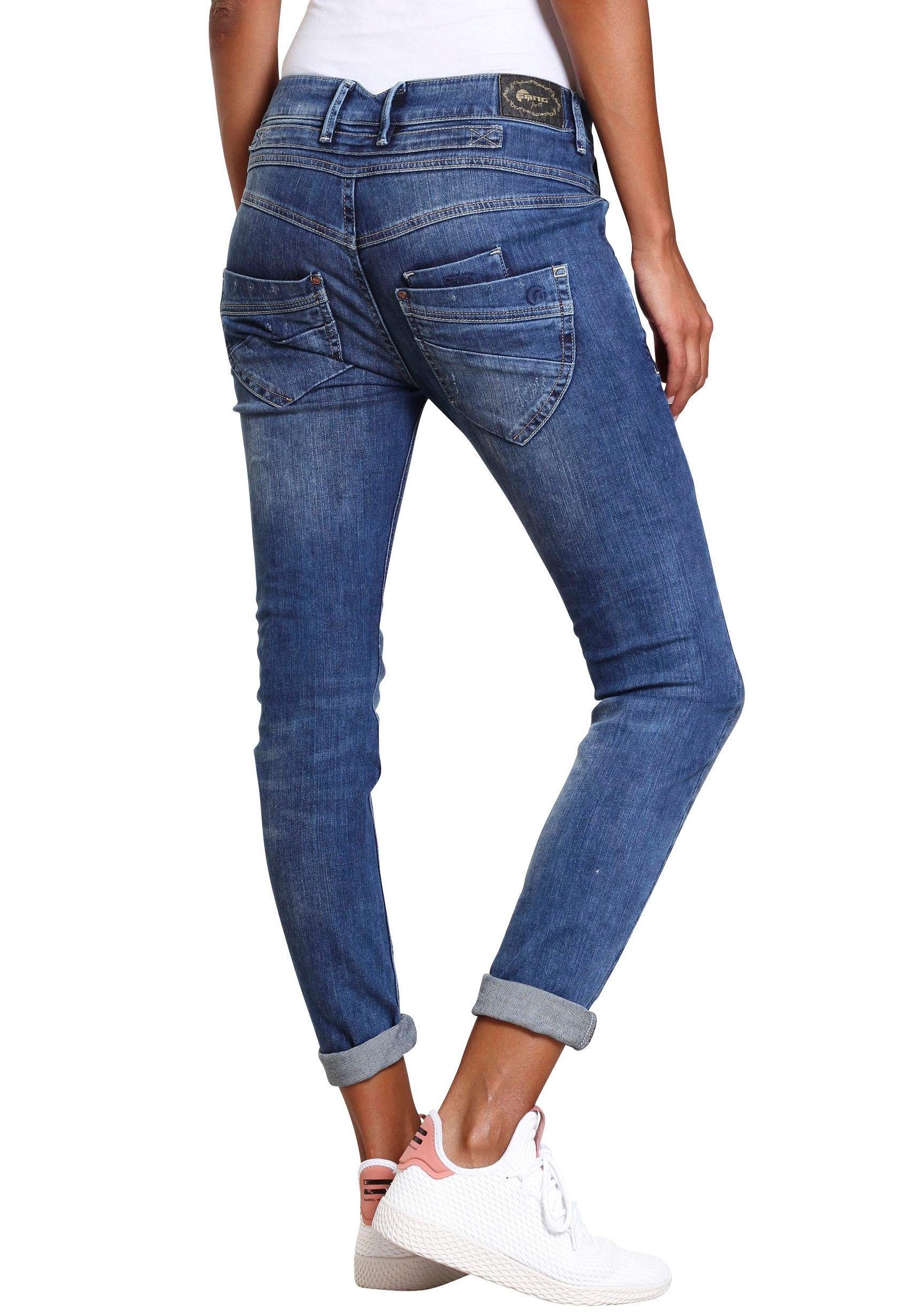 GANG Slim fit jeans 94Marge met bijzondere 4-knoopssluiting