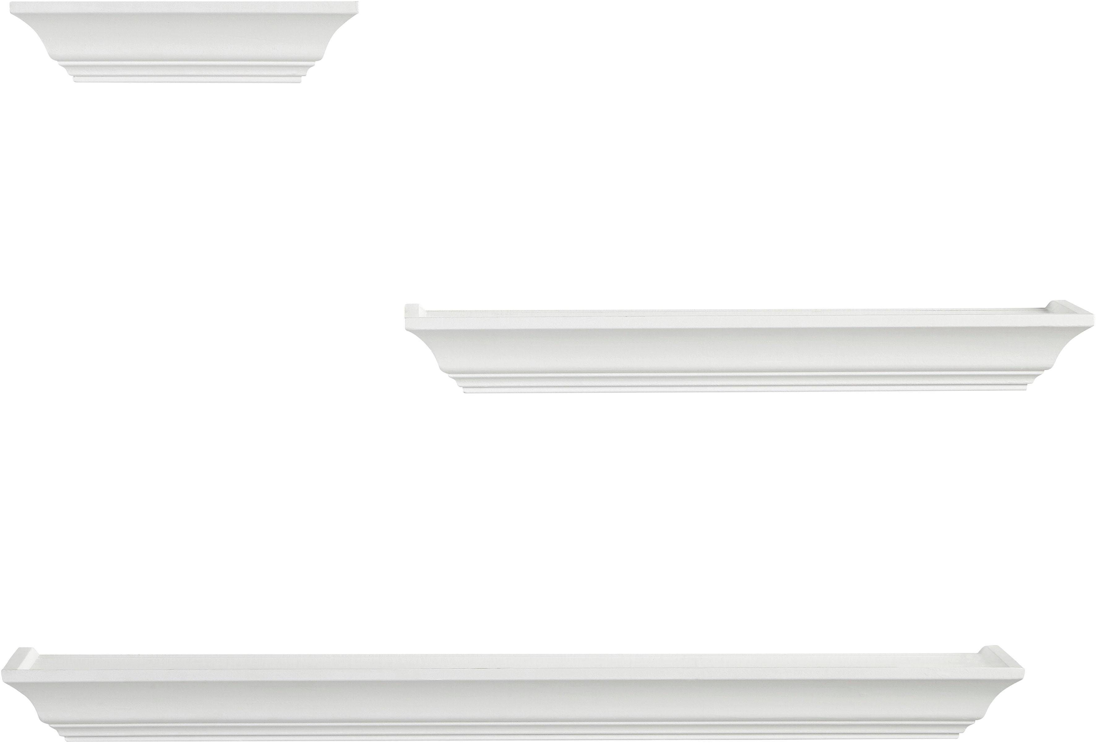 Home affaire Decoratief wandrek Wandconsole, decoratief rek, wanddecoratie, Shabby look (set, 3-delig)