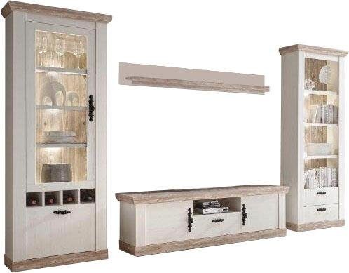 Home affaire Wandmeubel Florence 8 in romantische rustieke look (set, 4 stuks)