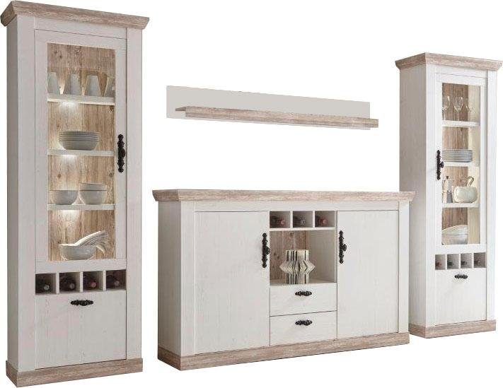Home affaire Wandmeubel Florence 9 in romantische rustieke look (set, 4 stuks)