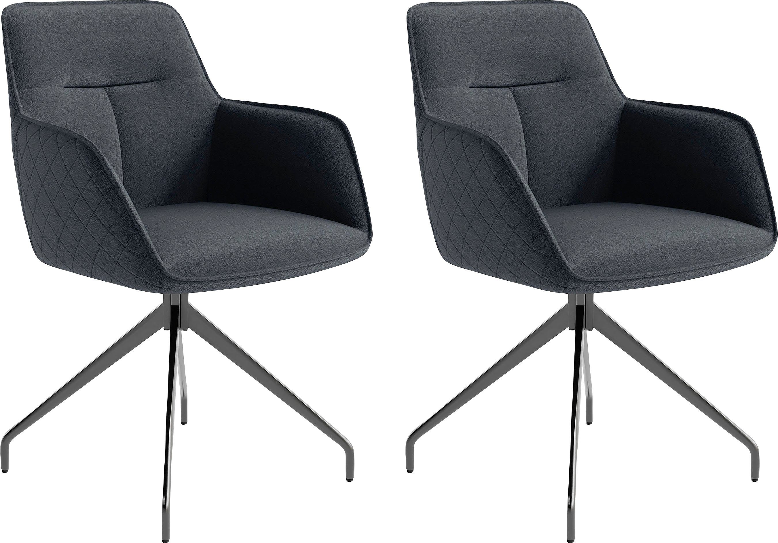 byLIVING Eetkamerstoel Memphis set van 2, zacht verdikt met eersteklas imitatieleer, draaibaar (set, 2 stuks)