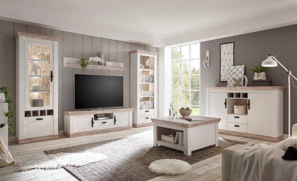 Home affaire Wandmeubel Florence 8 in romantische rustieke look (set, 4 stuks)