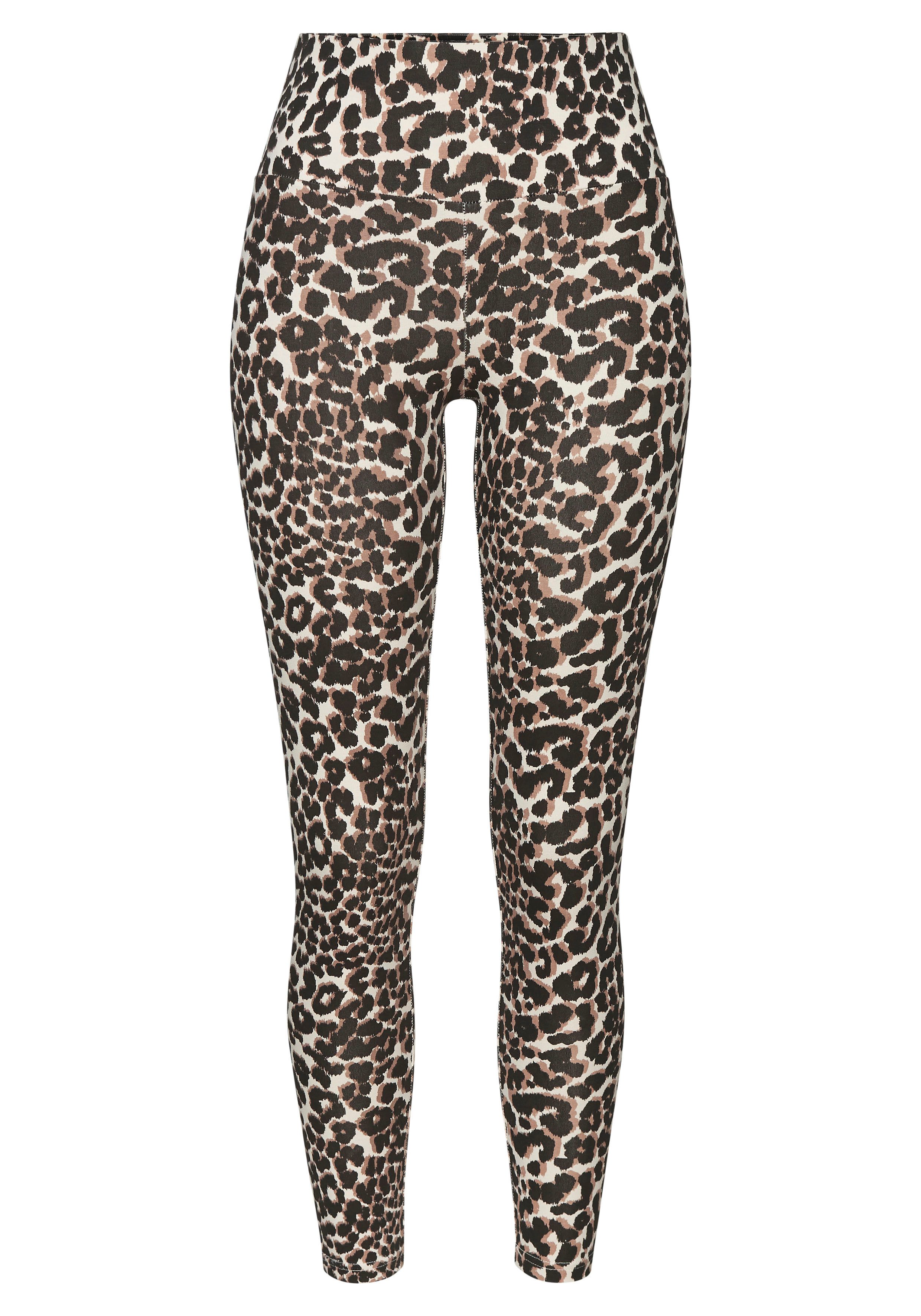 active by Lascana Legging in luipaardprint, met brede boord