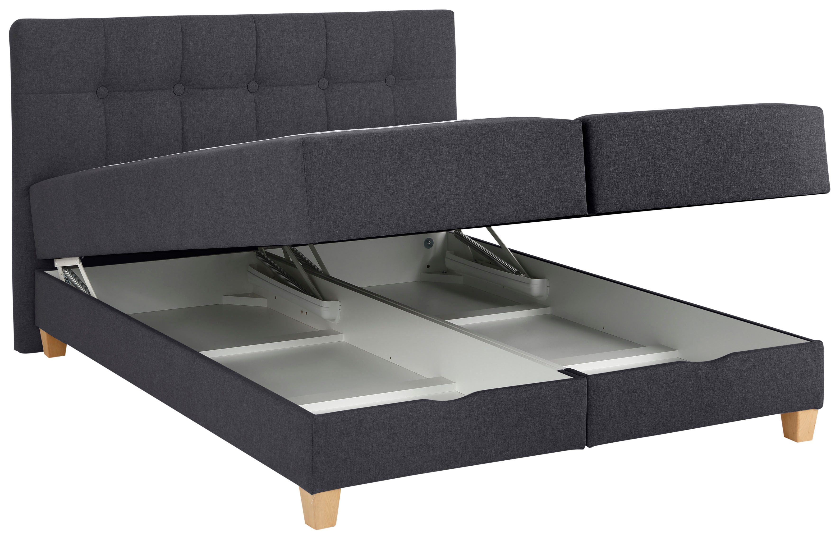 Home affaire Boxspring Lonrai in h2, h3 & h4 en xxl - verlengde 220 cm kiesbaar, incl. topper