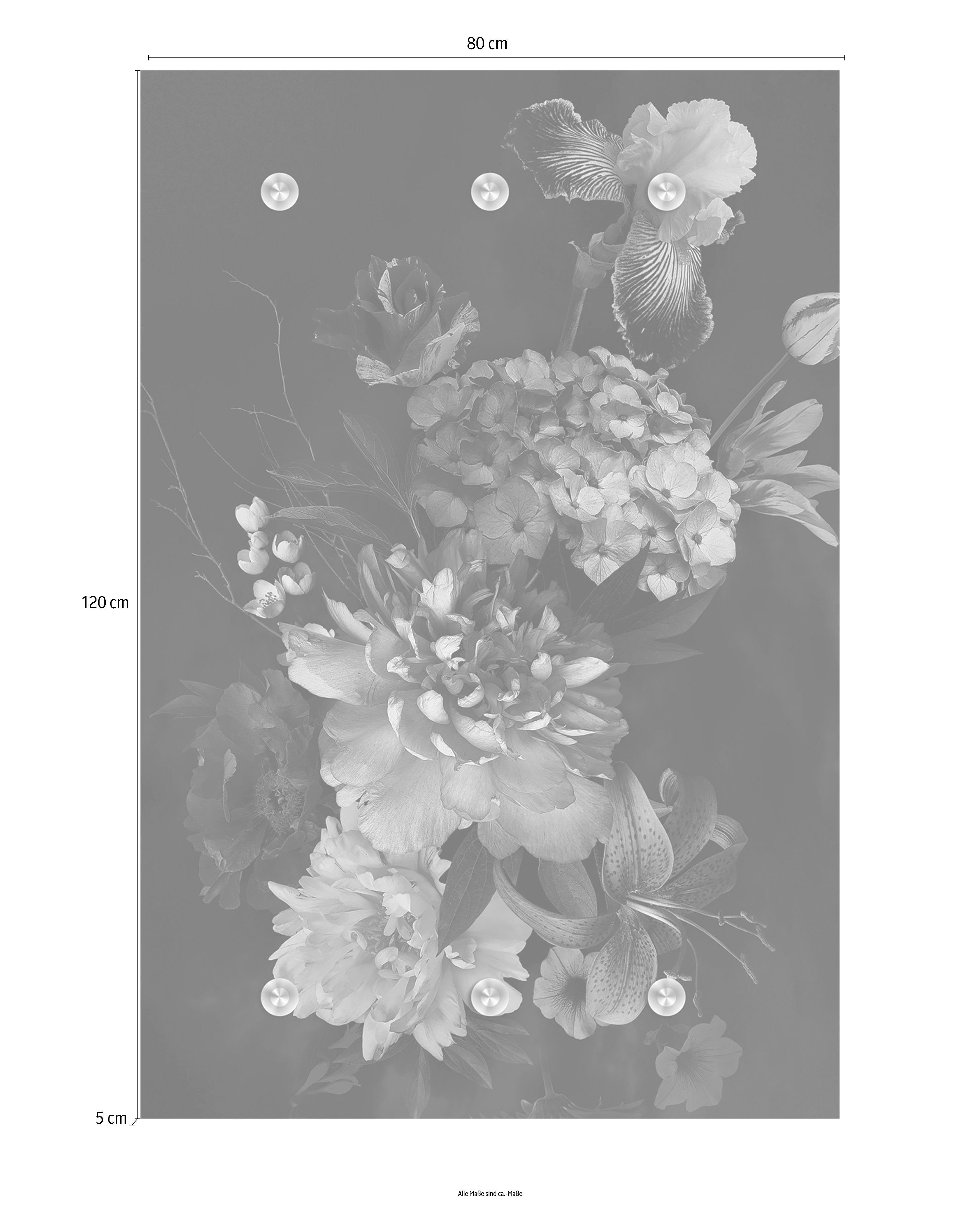 queence Kapstok Bloemen met 6 haken, 80 x 120 cm