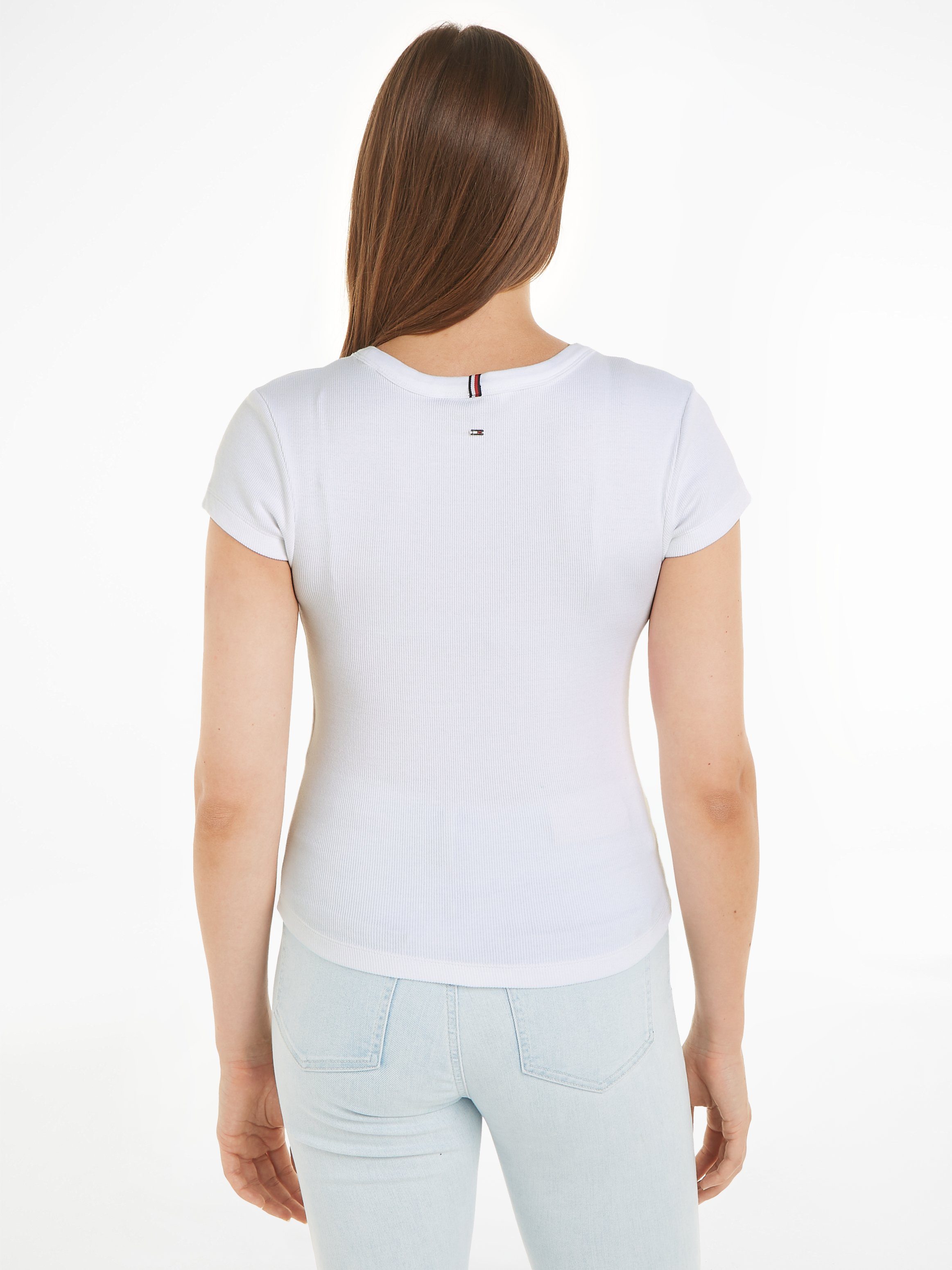 Tommy Hilfiger T-shirt SLIM RIB SCOOP NK CAP SLV