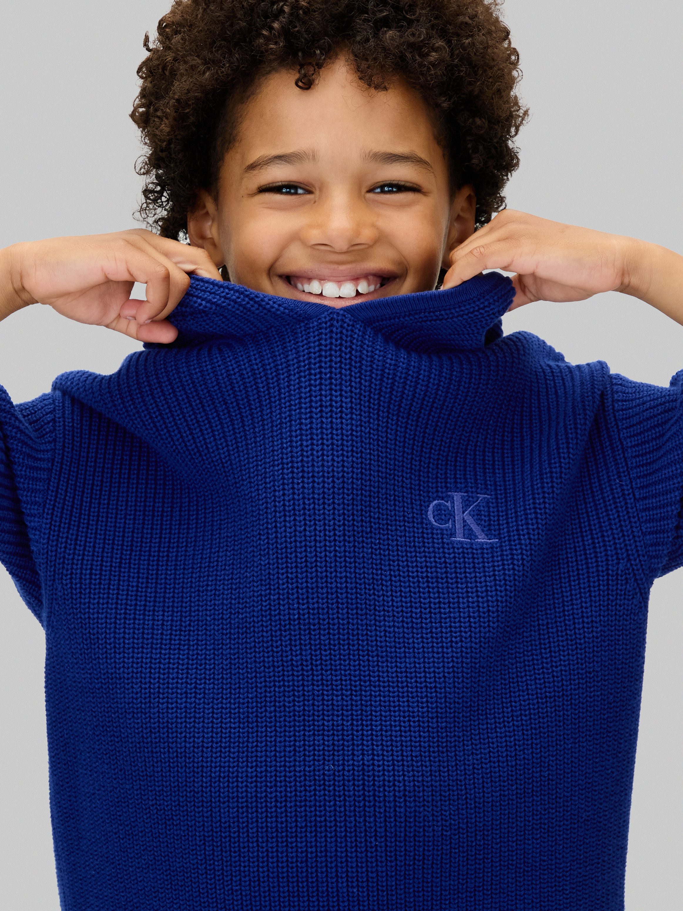 Calvin Klein Gebreide trui RIB KNIT HOODIE