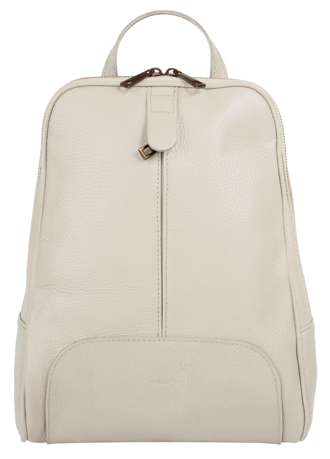 Samantha Look Rugzak echt leer, made in italy dames rugzakken bruin