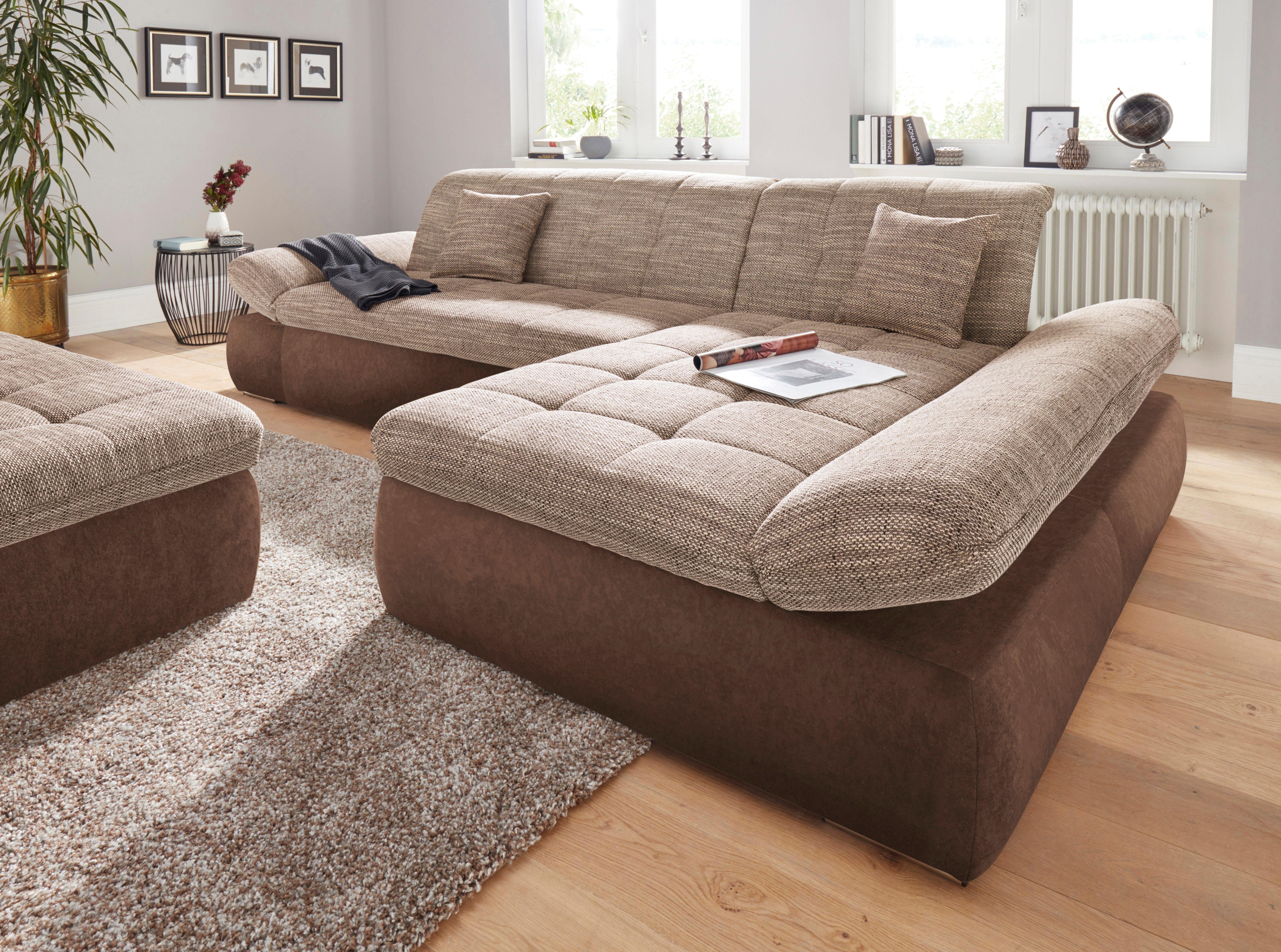 DOMO collection Hoekbank PB Moric optioneel met slaapfunctie en armsteunverstelling U-vorm