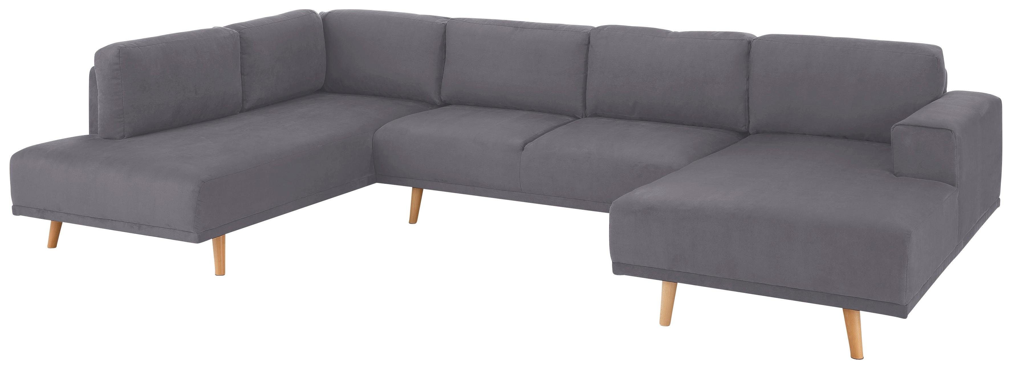 Home affaire Zithoek Lasse U-vorm in scandinavische stijl met houten poten