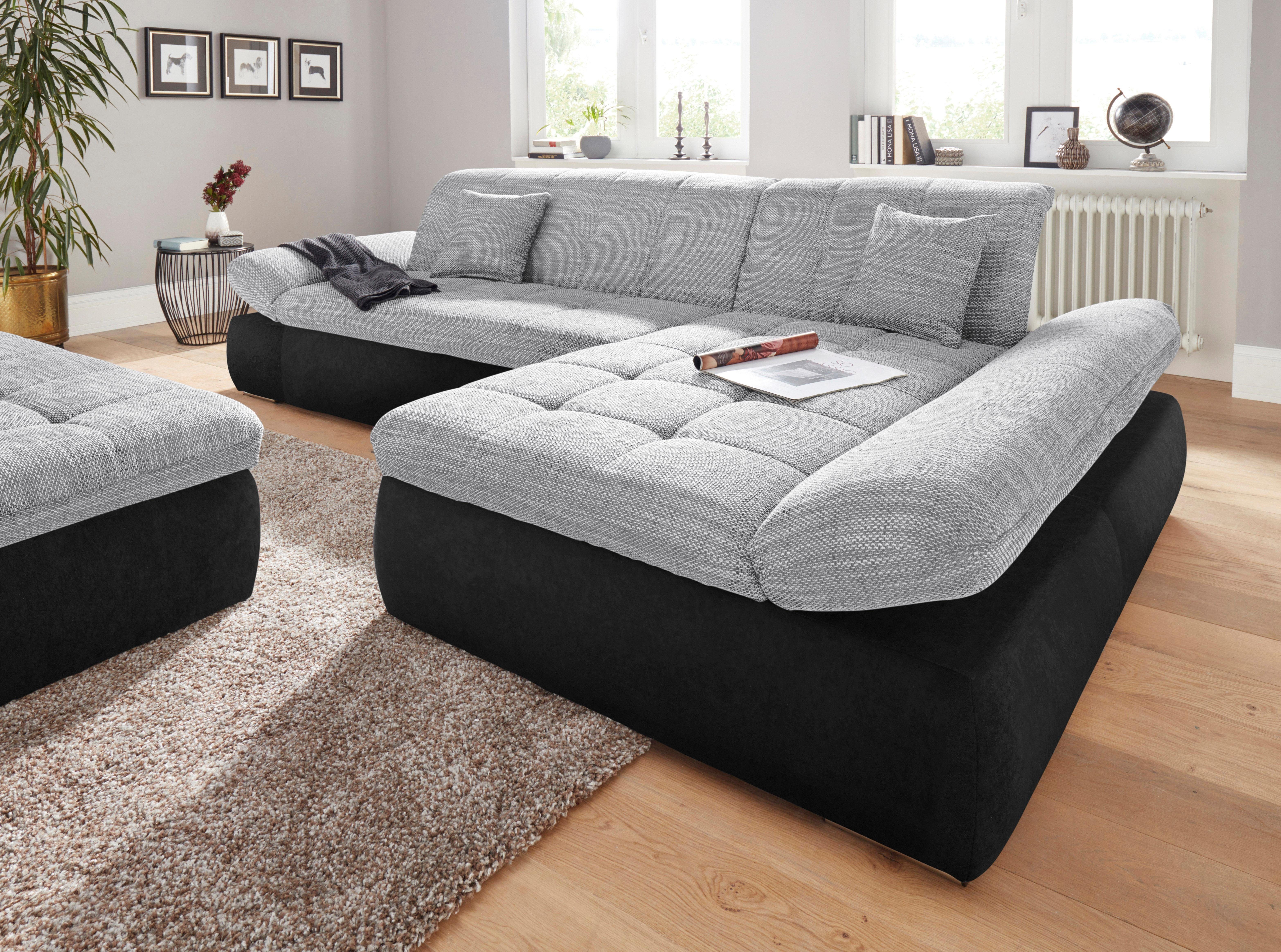 DOMO collection Hoekbank PB Moric optioneel met slaapfunctie en armsteunverstelling U-vorm