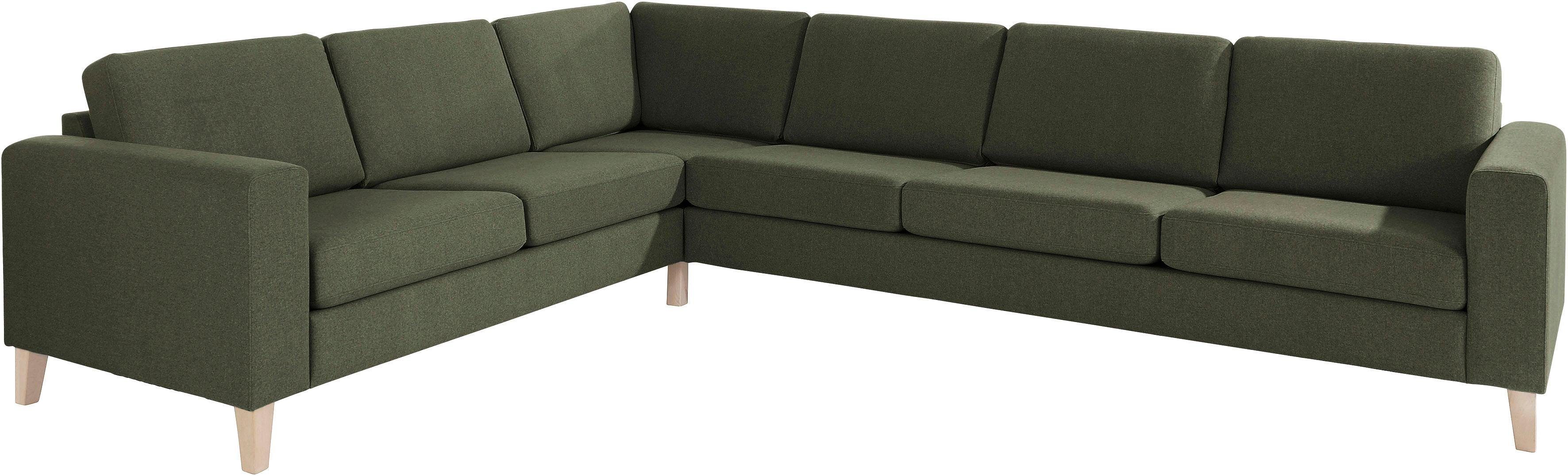 ATLANTIC home collection Hoekbank Terra L-vorm met golfvering, lange zijde links of rechts te monteren