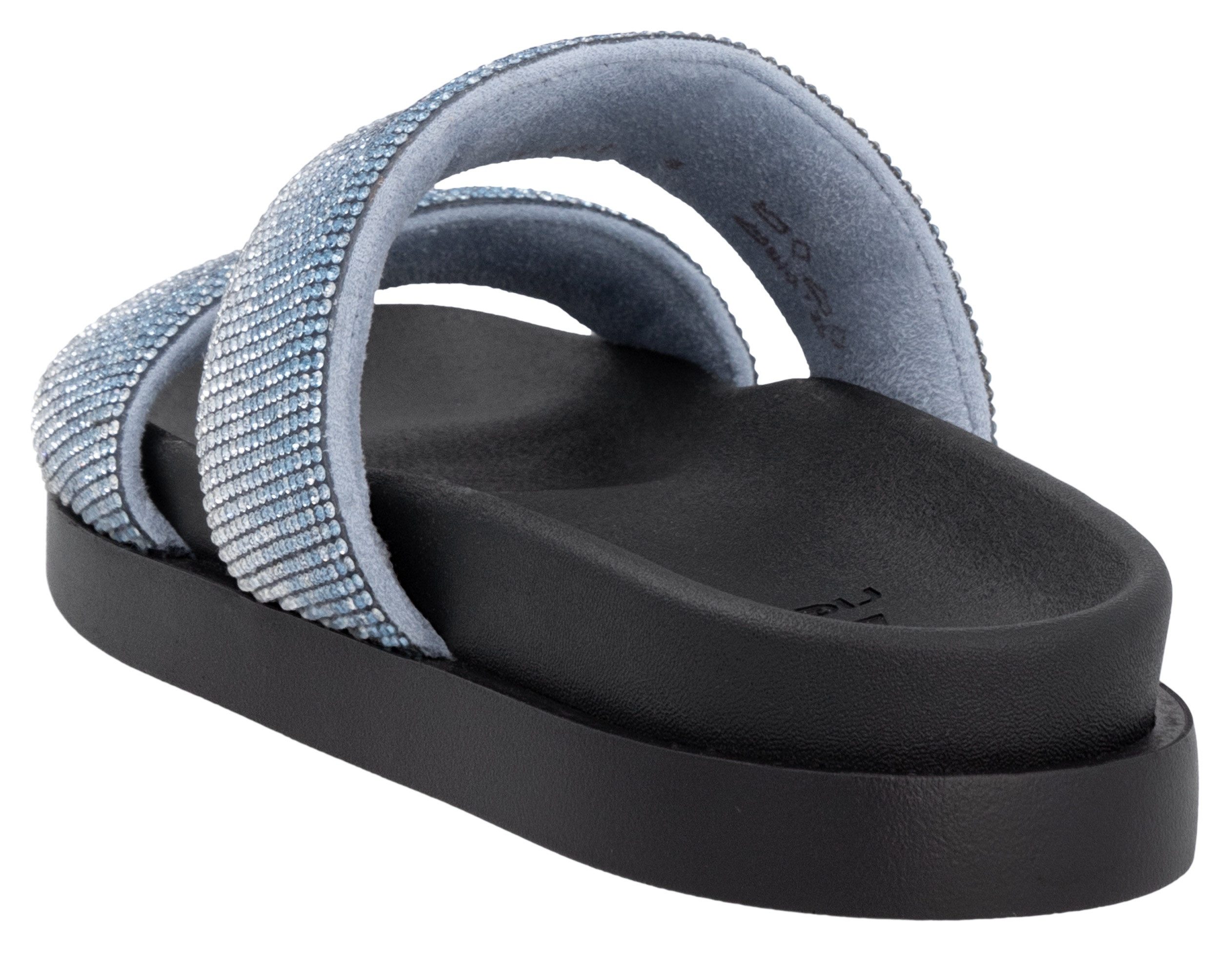 RIEKER Sport Slippers , zomer schoen, strand schoen, slippers, poolslides in glitter-look
