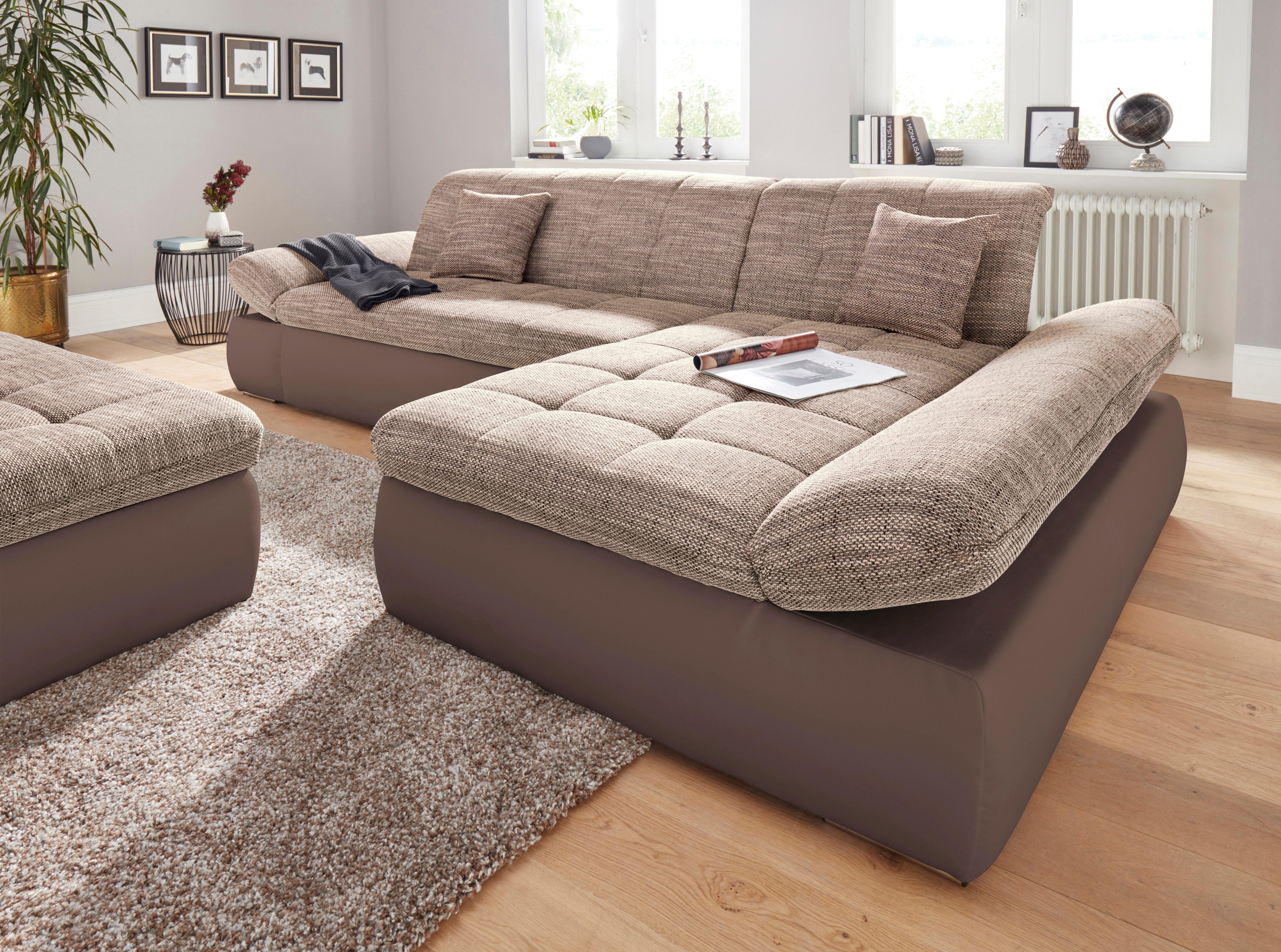 DOMO collection Hoekbank PB Moric optioneel met slaapfunctie en armsteunverstelling U-vorm